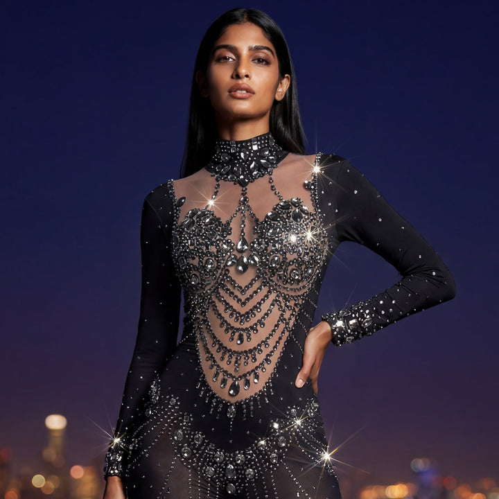 Brysta Rhinestone Rhinestone Bodysuits, Festival Outfits & Stagewear | Manifestie