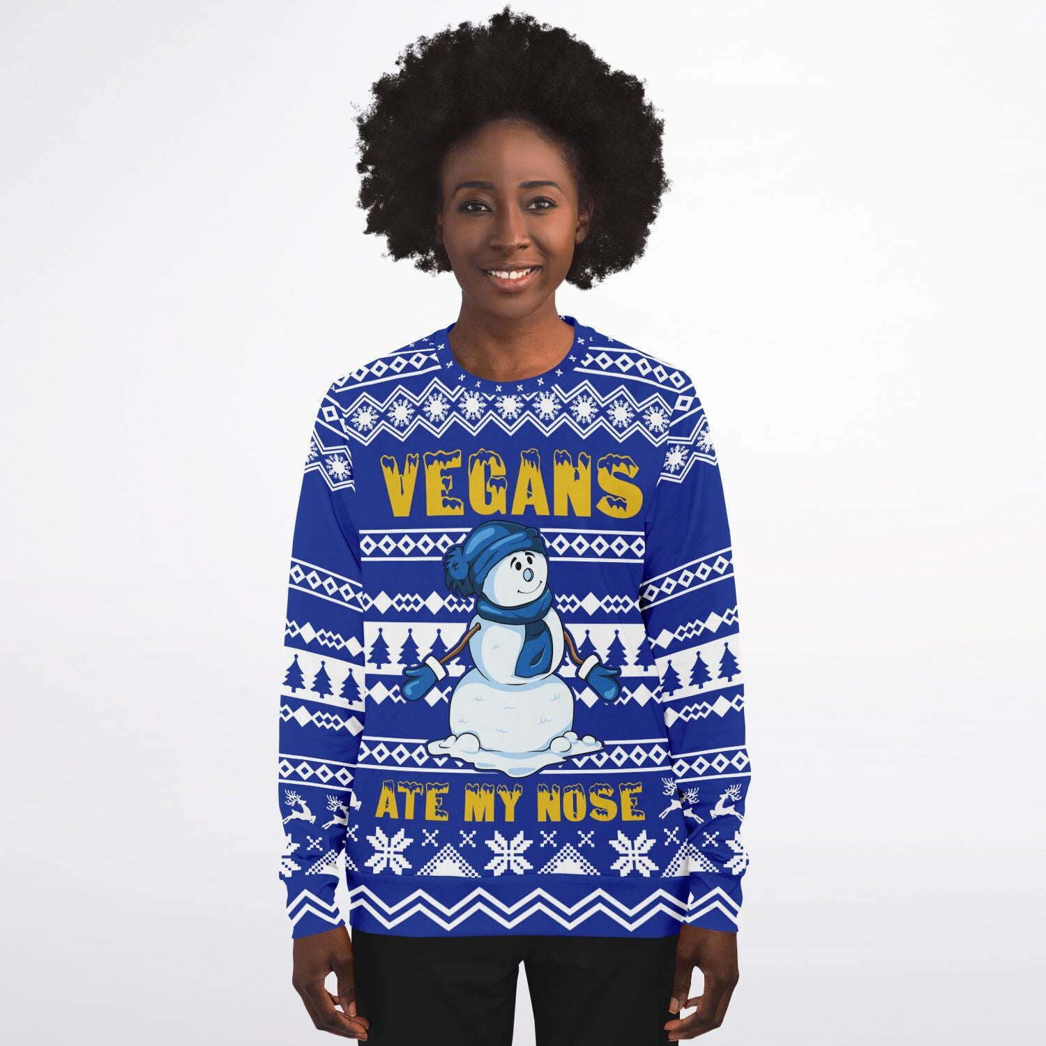 Vegan Ate My Nose Sweatshirt | Unisex Ugly Christmas Sweater, Xmas Sweater, Holiday Sweater, Festive Sweater, Funny Sweater, Funny Party Shirt