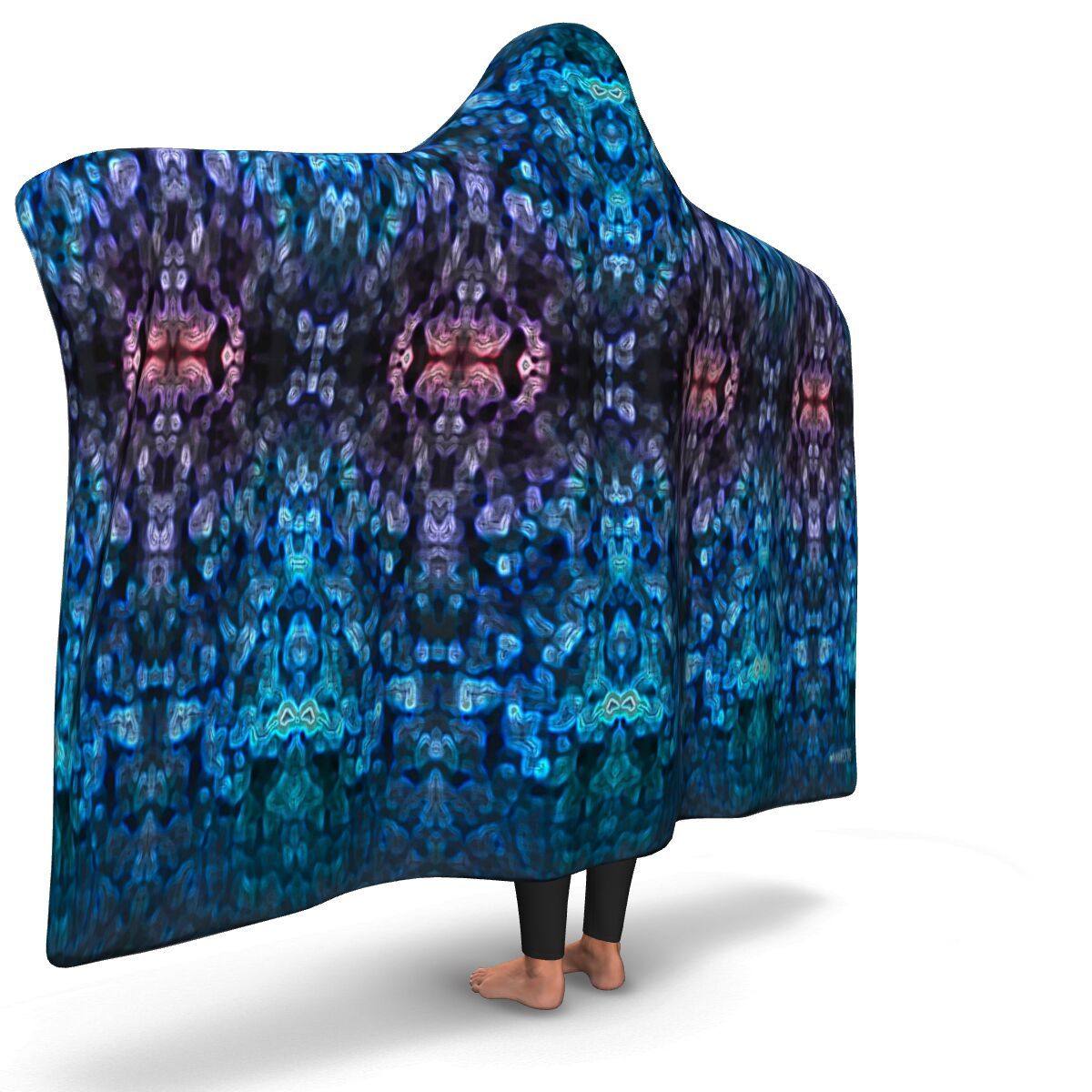 SEA ANEMONE PREMIUM HOODED BLANKET with WRIST STRAPS | Plush, Premium Sherpa | Kids, Adult - Manifestie