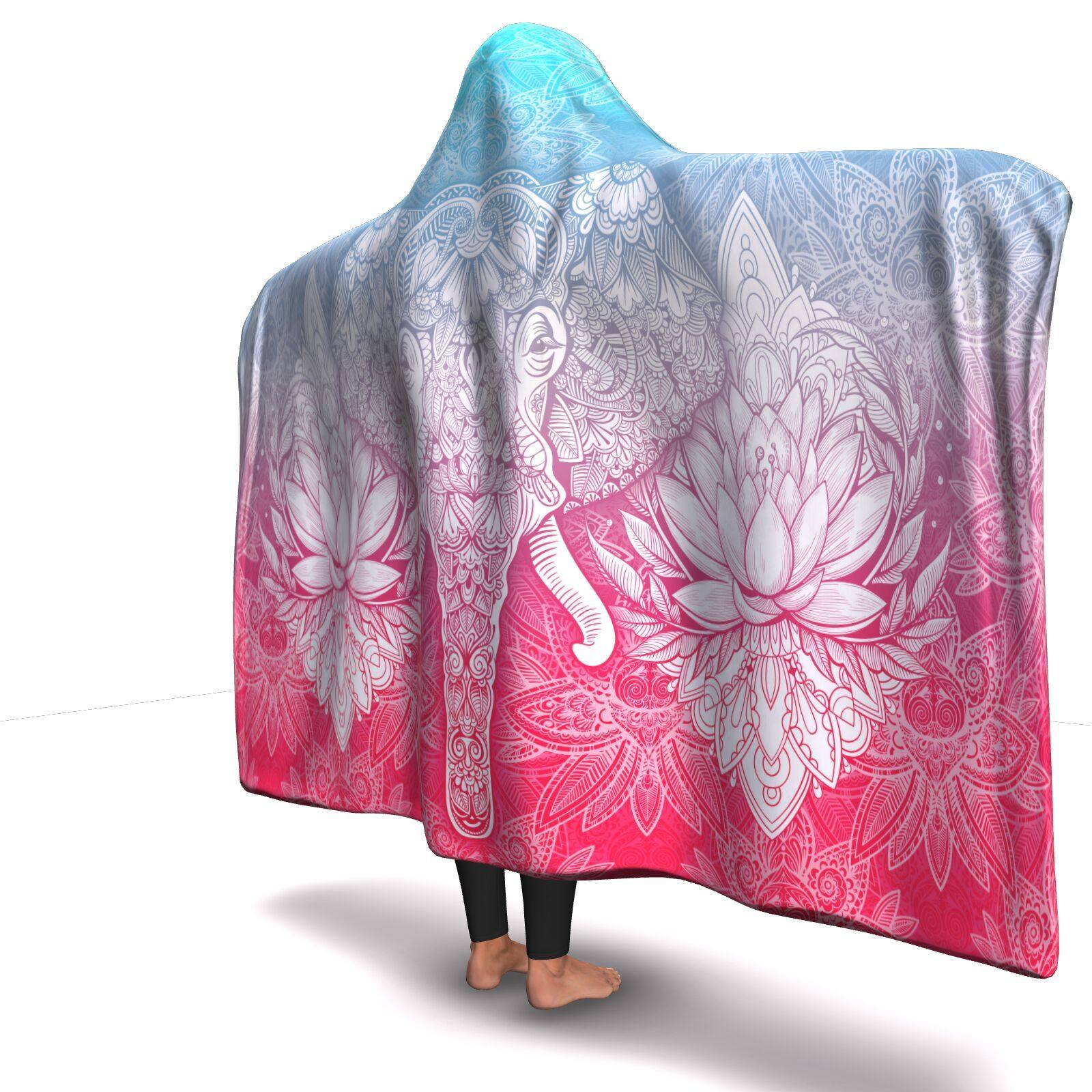 GANESHA PREMIUM HOODED BLANKET with WRIST STRAPS | Plush, Premium Sherpa | Kids, Adult - Manifestie