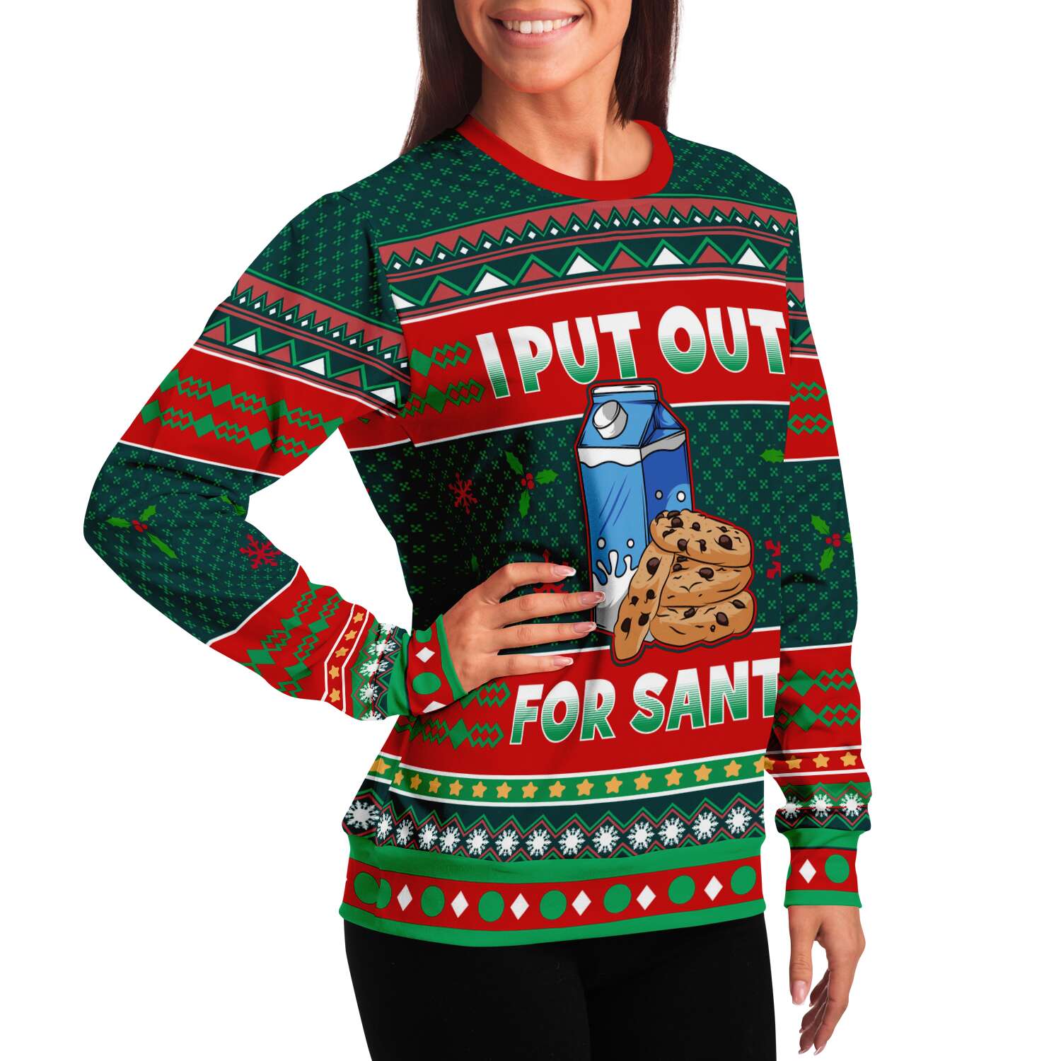 I Put Out For Santa Sweatshirt | Unisex Ugly Christmas Sweater, Xmas Sweater, Holiday Sweater, Festive Sweater, Funny Sweater, Funny Party Shirt