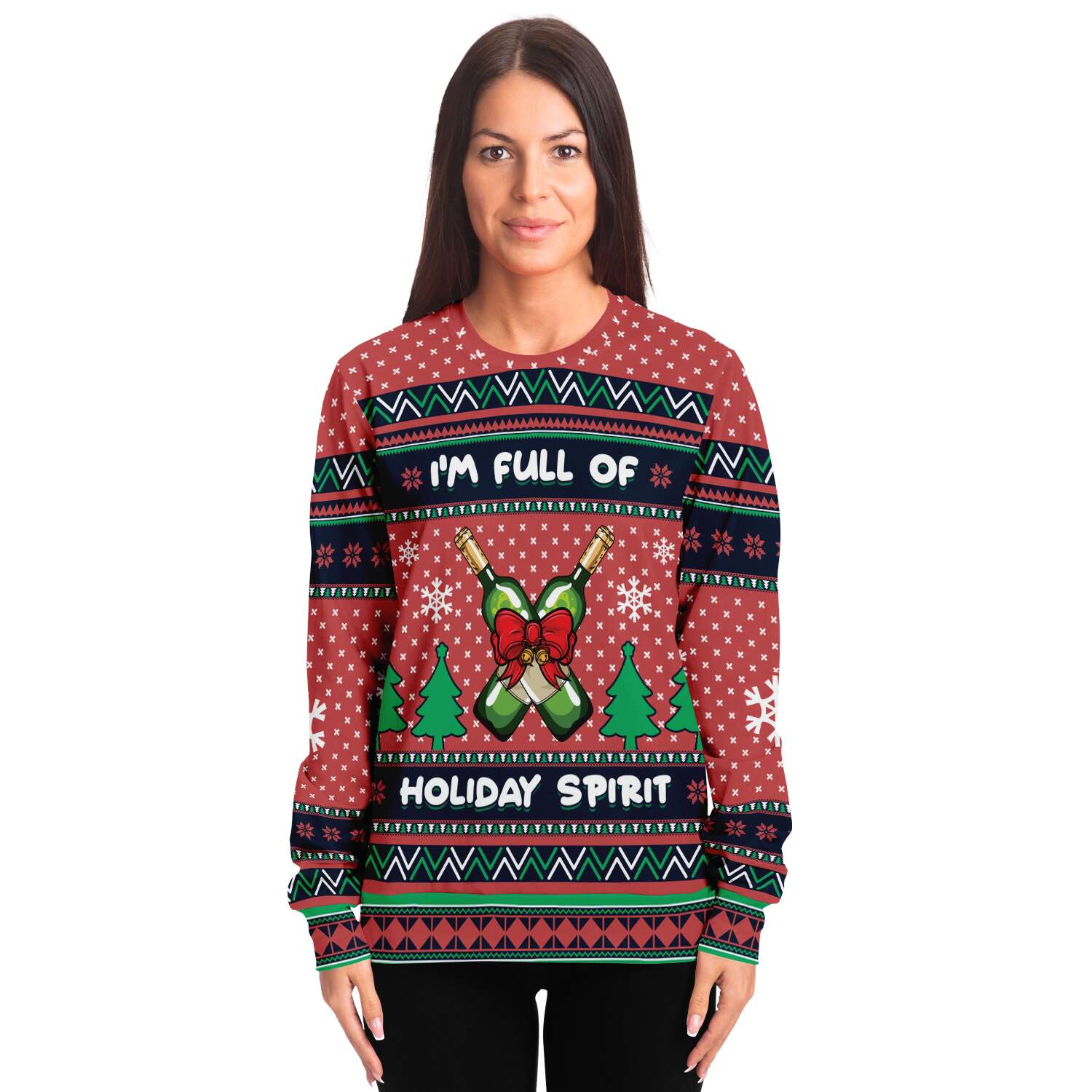 I'm Full Of Holiday Spirit Sweatshirt | Unisex Ugly Christmas Sweater, Xmas Sweater, Holiday Sweater, Festive Sweater, Funny Sweater, Funny Party Shirt