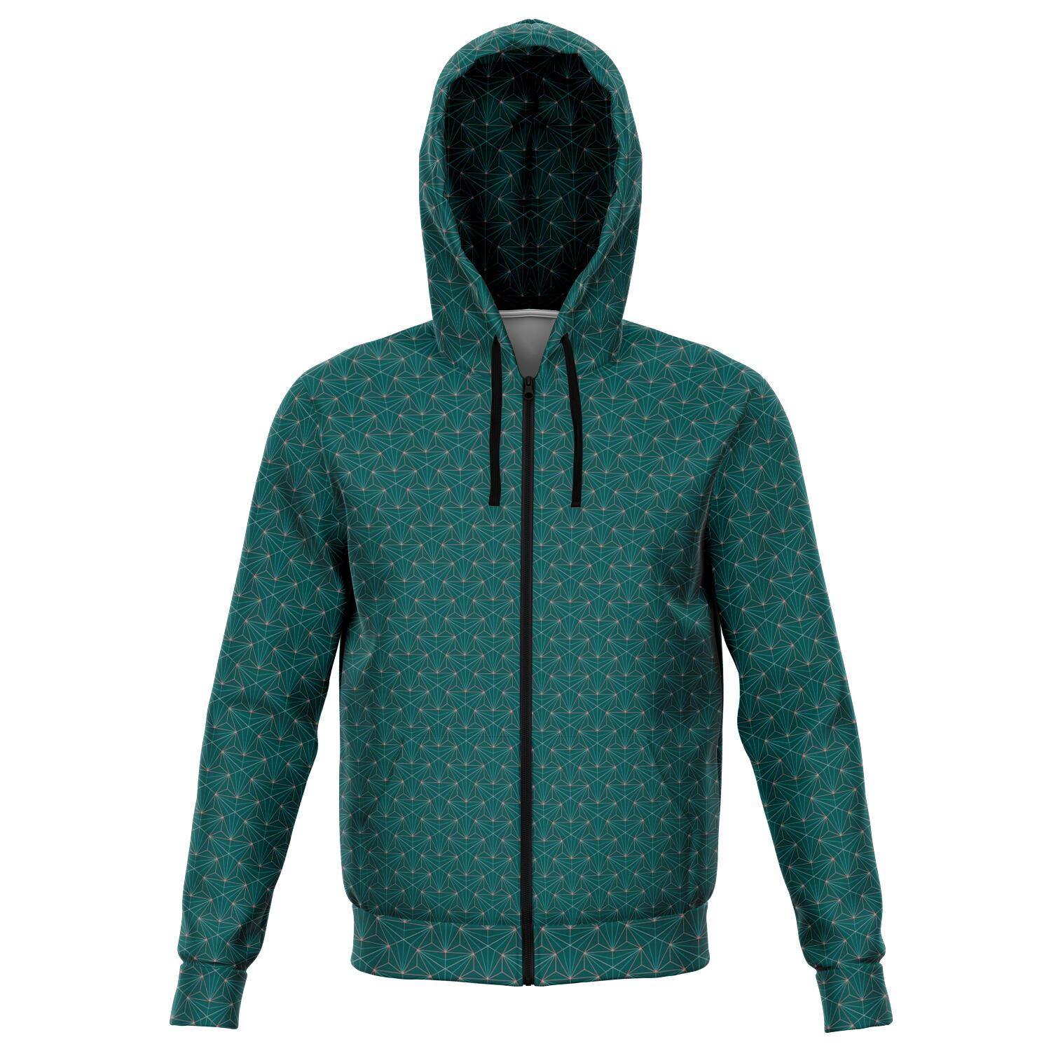 TURQUOISE SACRED CONNECTIONS PREMIUM ZIP UP HOODIE Manifestie