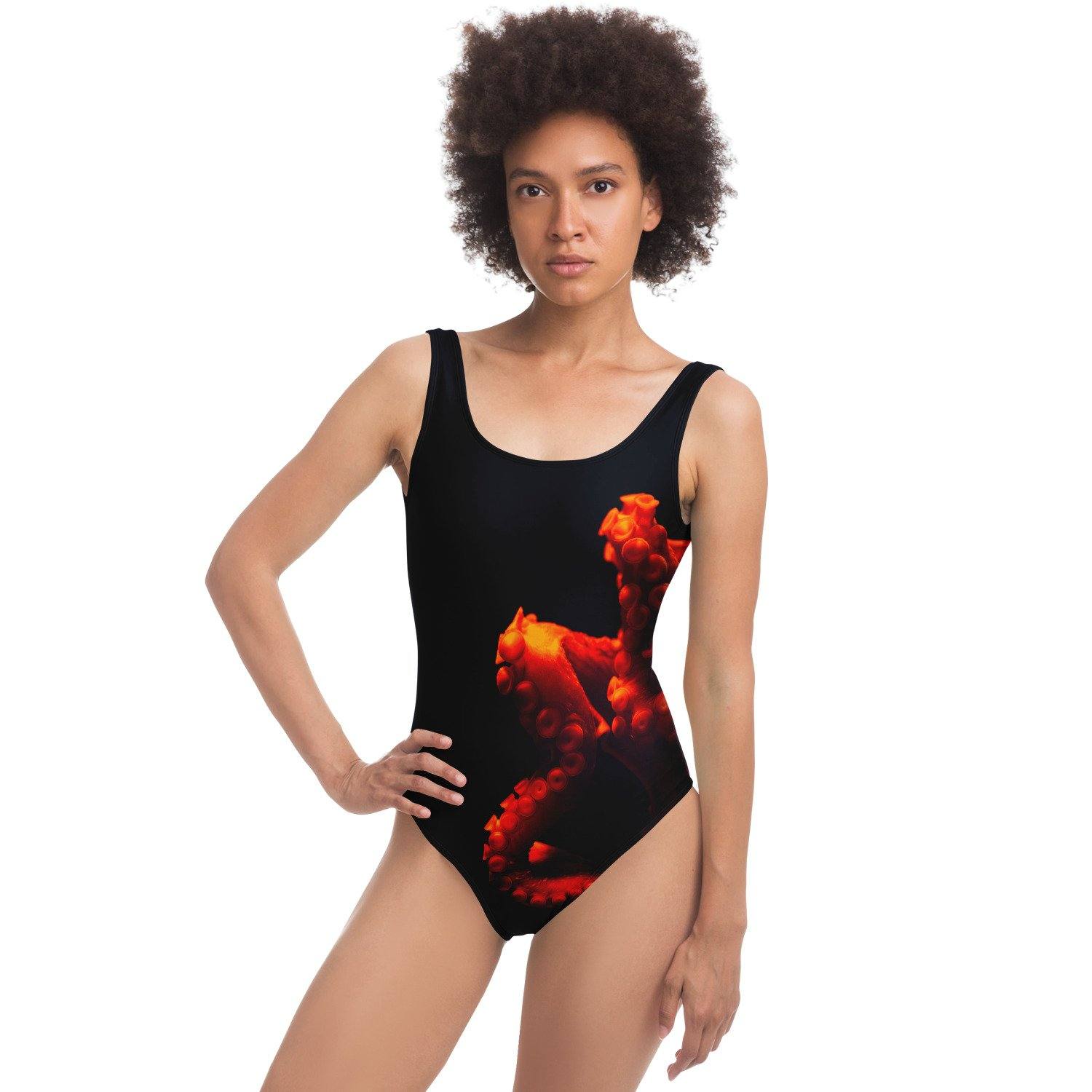 Dark Octopus One Piece Swimsuit | Bodysuit - Manifestie