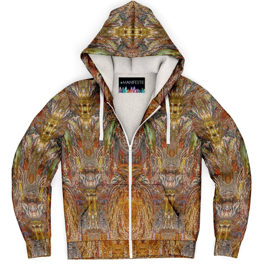 Golden Amber Premium Sherpa Lined Zip Hoodie - Manifestie