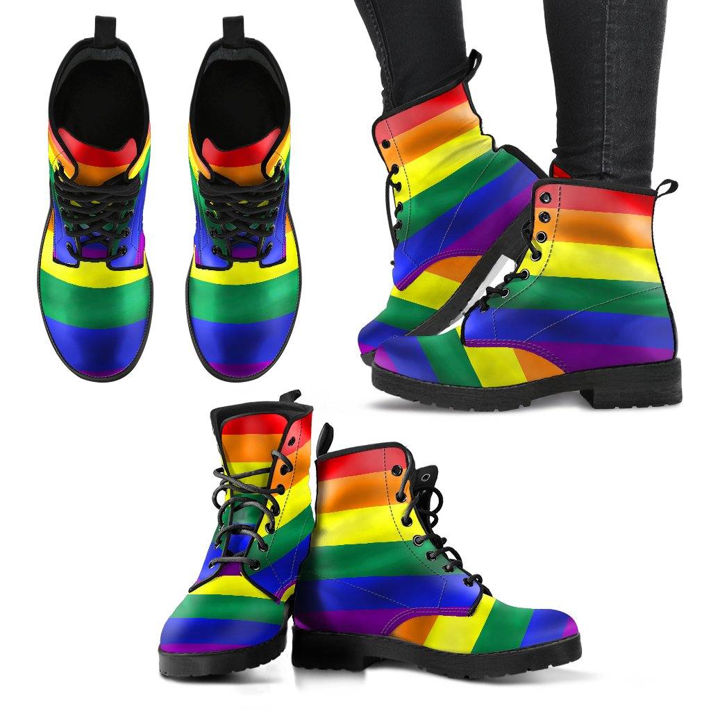 Rainbow Pride Vegan Leather Boots - Manifestie