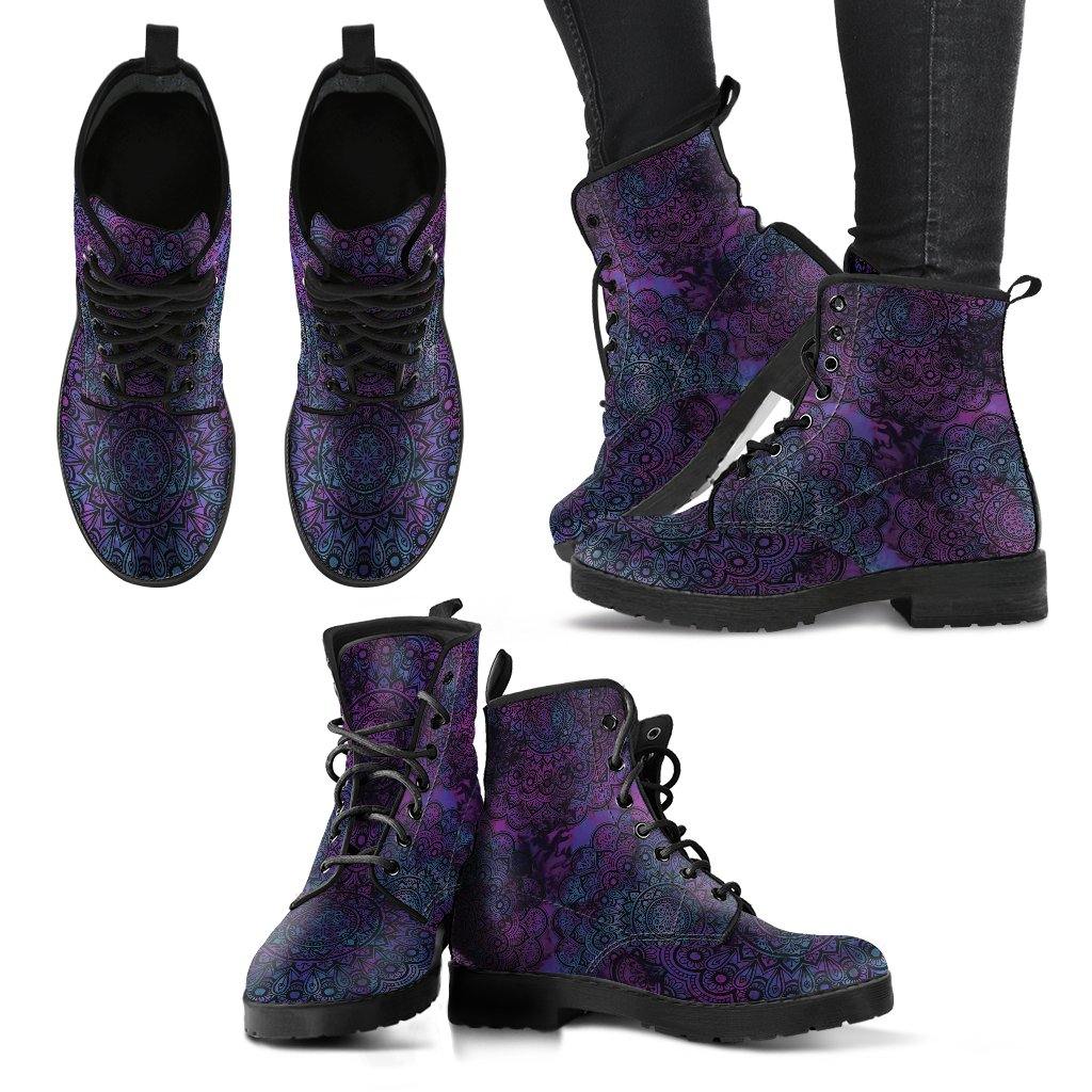 Purple Mandala Vegan Leather Boots - Manifestie