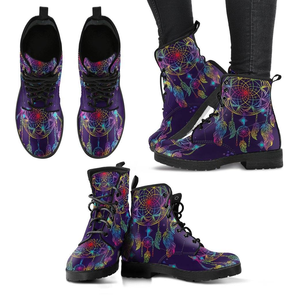 Purple Dreamcatcher Vegan Leather Boots - Manifestie