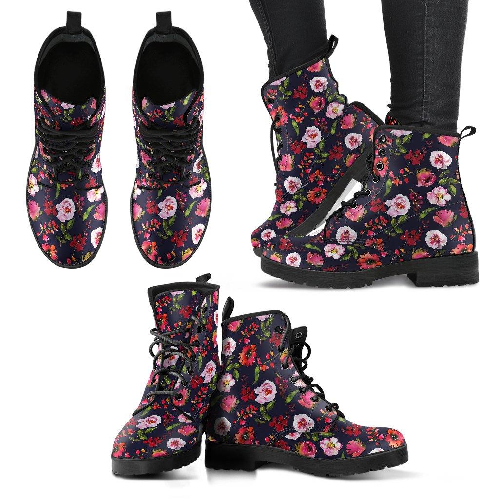 Pastel Floral Blush Vegan Leather Boots - Manifestie