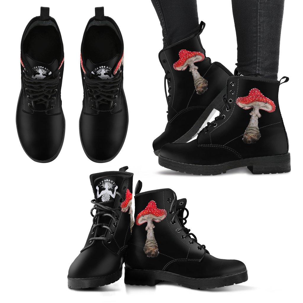 Amanita Mushroom Vegan Leather Boots - Manifestie