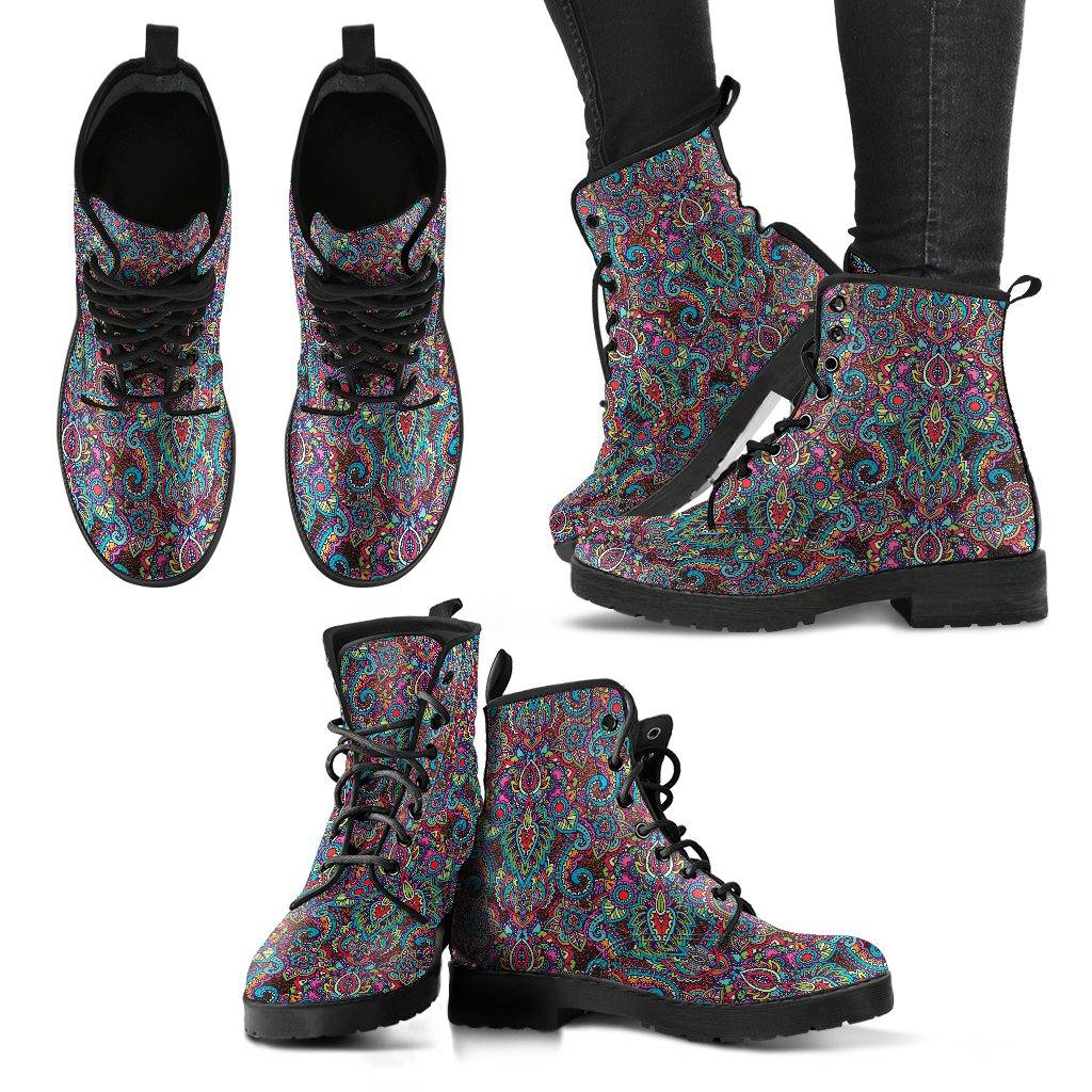 Paisley Vegan Leather Boots - Manifestie