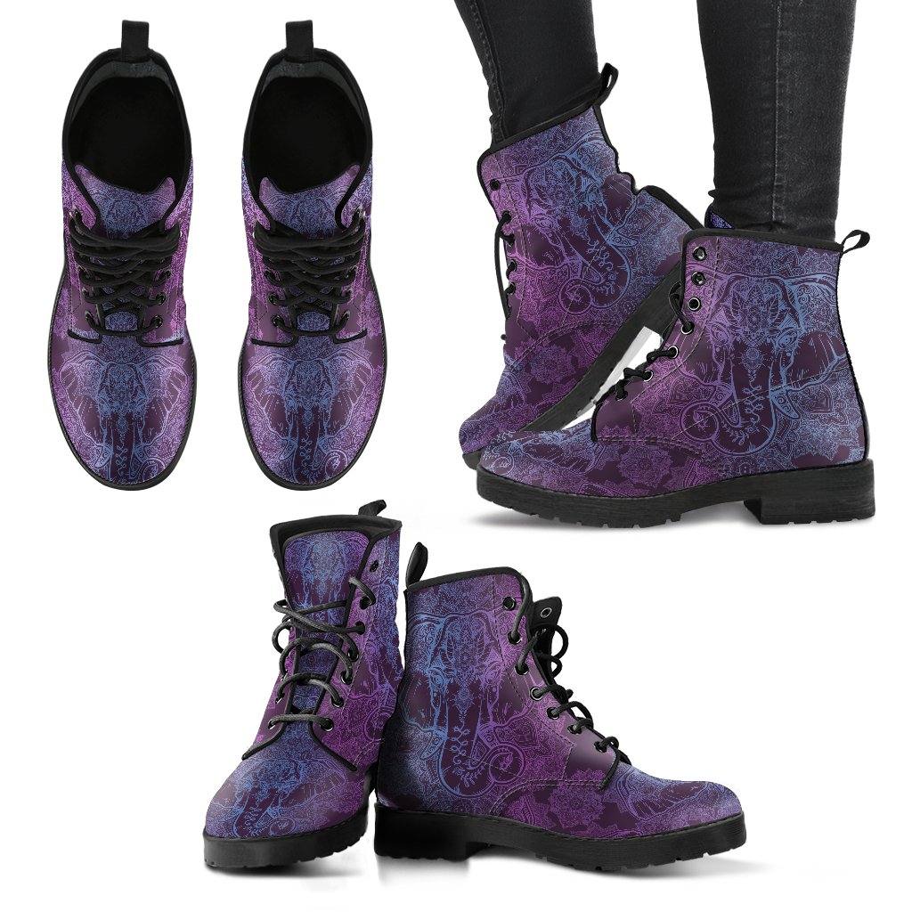 Purple Elephant Vegan Leather Boots - Manifestie