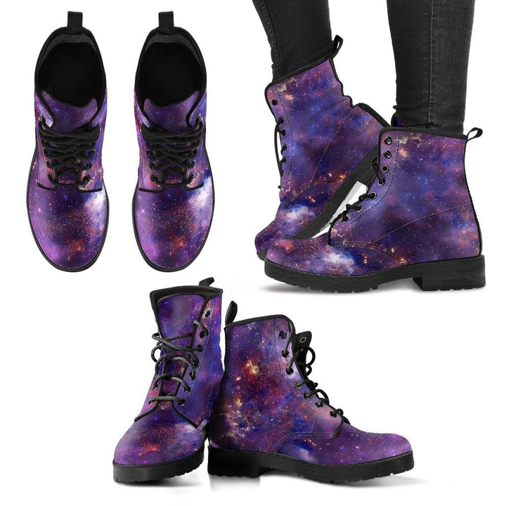 Purple Galaxy Vegan Leather Boots - Manifestie