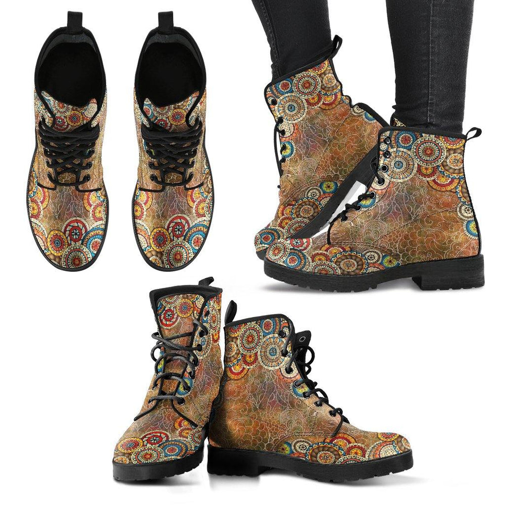 Mandala Oxford Vegan Leather Boots - Manifestie