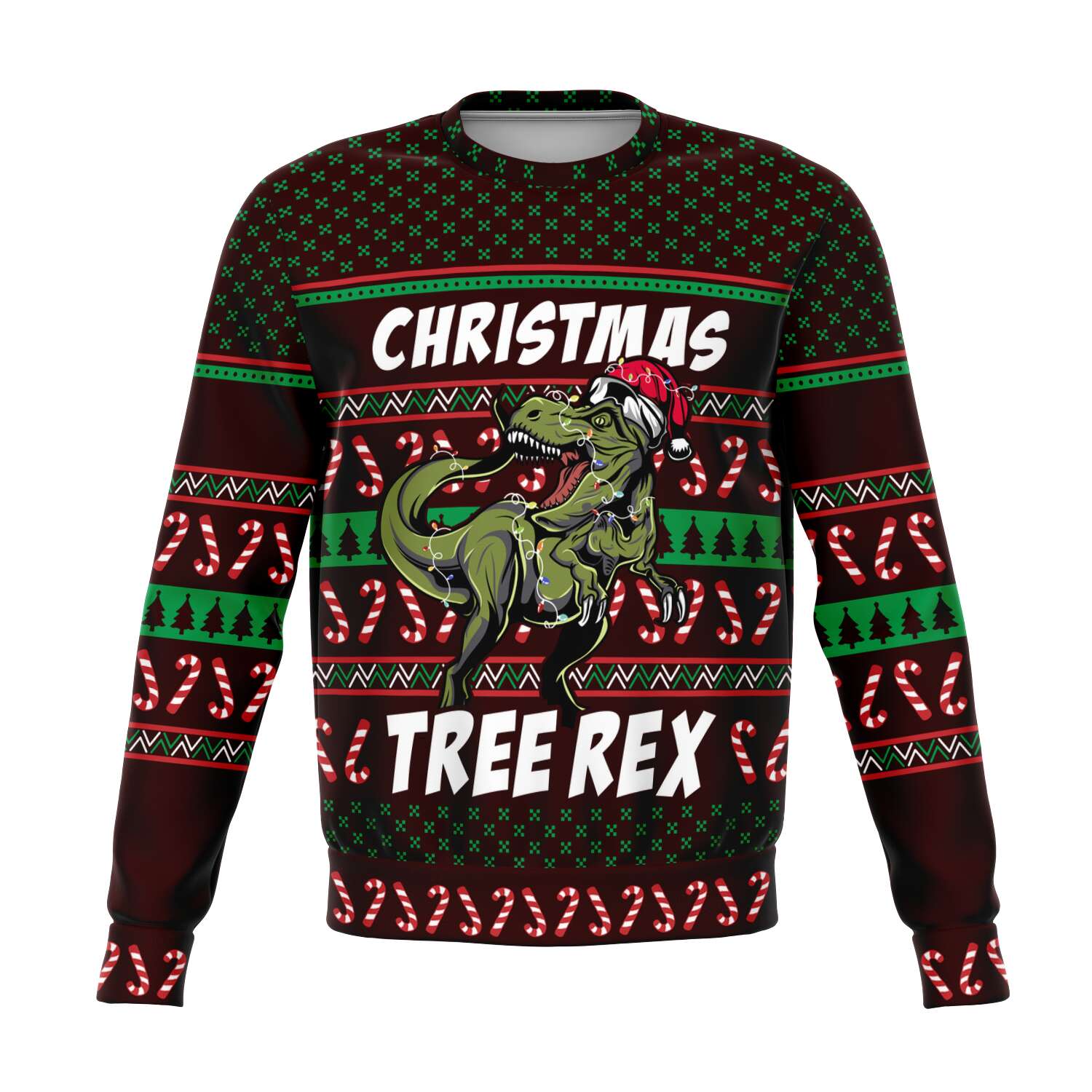 Christmas Tree Rex Sweatshirt | Unisex Ugly Christmas Sweater, Xmas Sweater, Holiday Sweater, Festive Sweater, Funny Sweater, Funny Party Shirt