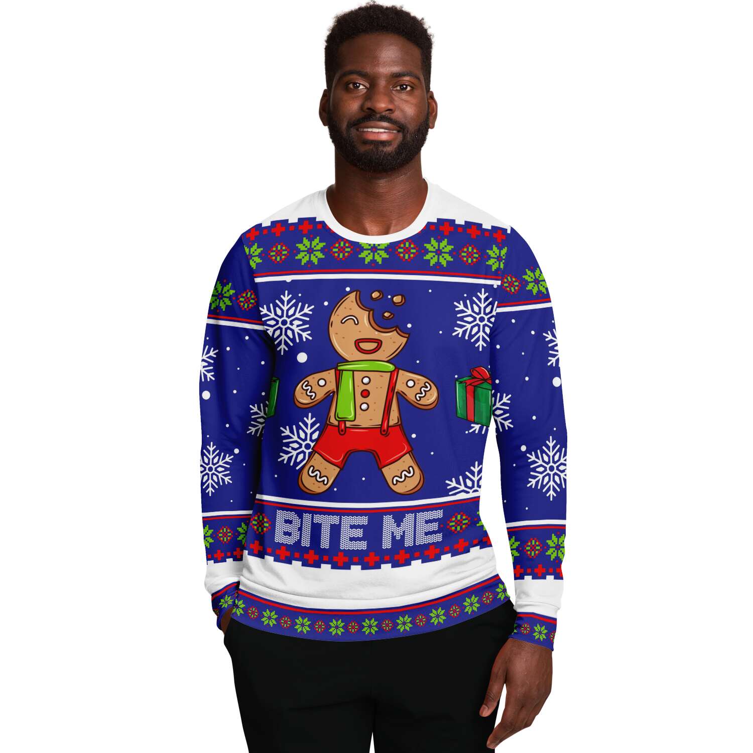 Bite Me Sweatshirt | Unisex Ugly Christmas Sweater, Xmas Sweater, Holiday Sweater, Festive Sweater, Funny Sweater, Funny Party Shirt