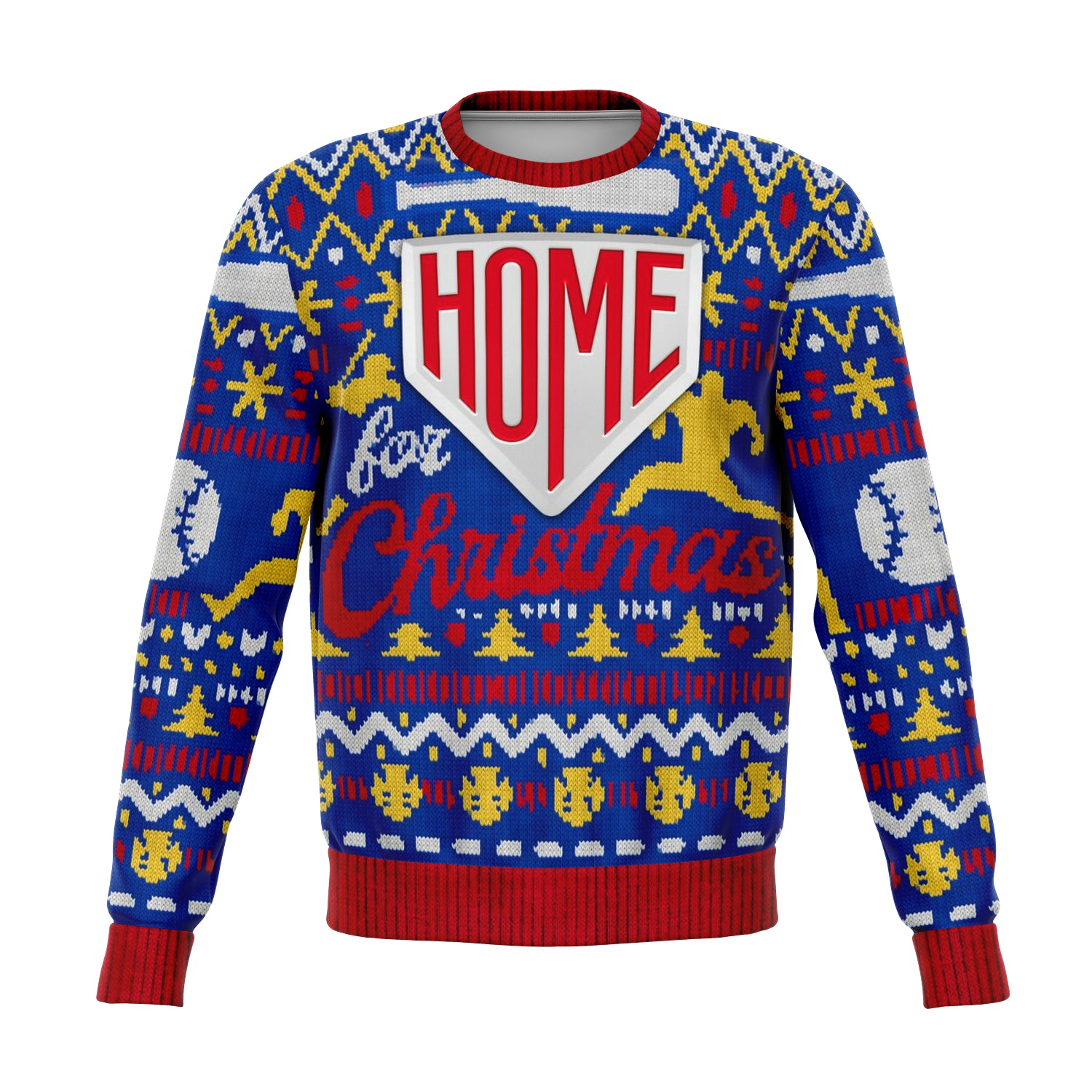 Home For Christmas Baseball Sweatshirt | Unisex Ugly Christmas Sweater, Xmas Sweater, Holiday Sweater, Festive Sweater, Funny Sweater, Funny Party Shirt