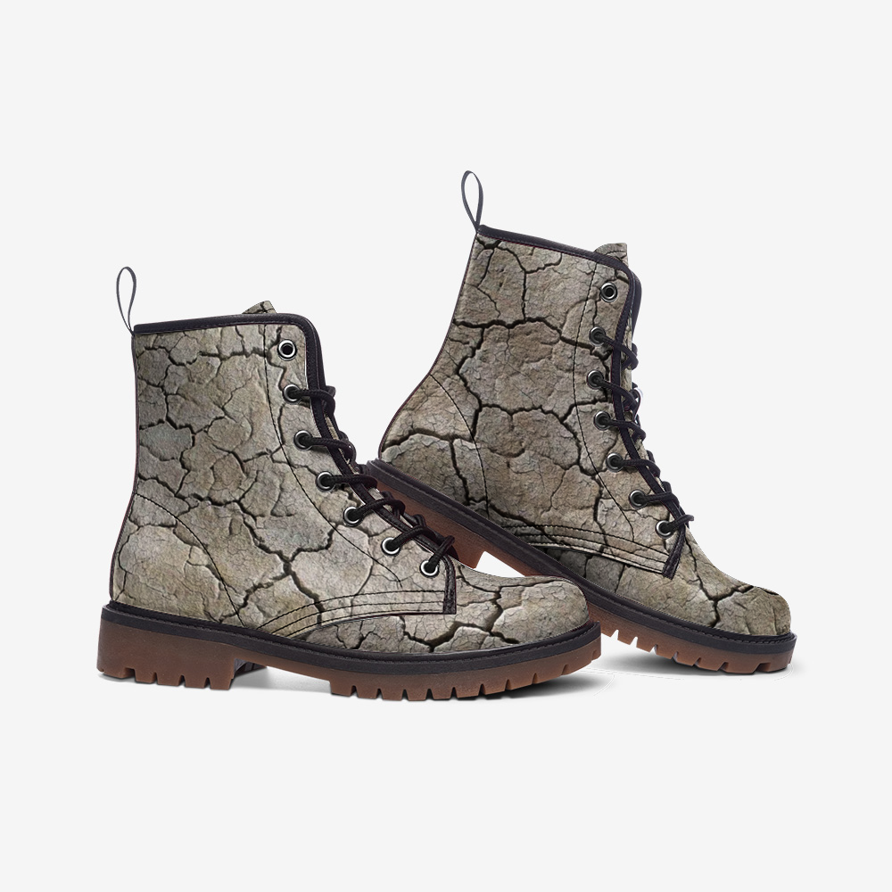 Black Rock Desert Memory Foam Boots | All Season Lace Up Boot | Combat Boot Lace Up Boot | Graphic Shoes, Artistic