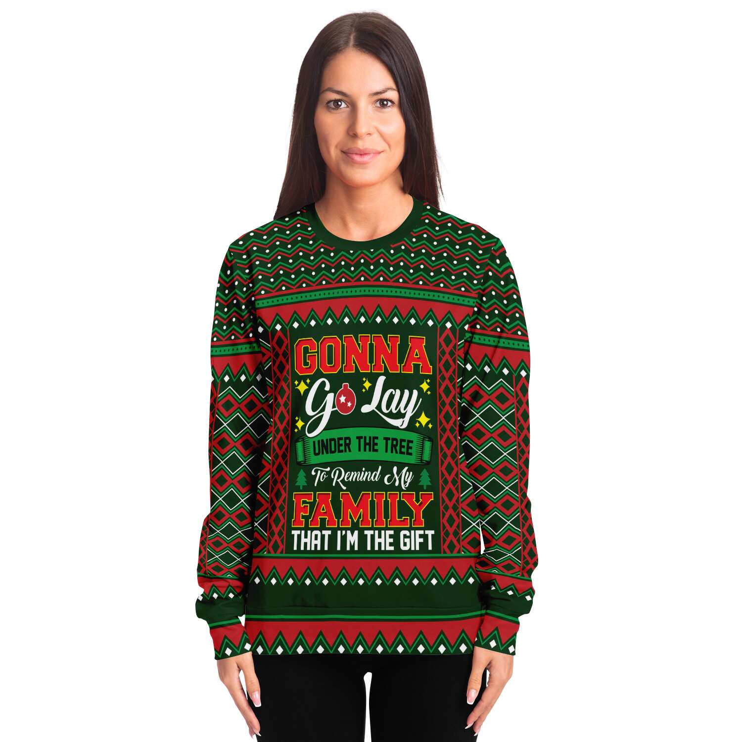 I Am The Gift Sweatshirt | Unisex Ugly Christmas Sweater, Xmas Sweater, Holiday Sweater, Festive Sweater, Funny Sweater, Funny Party Shirt