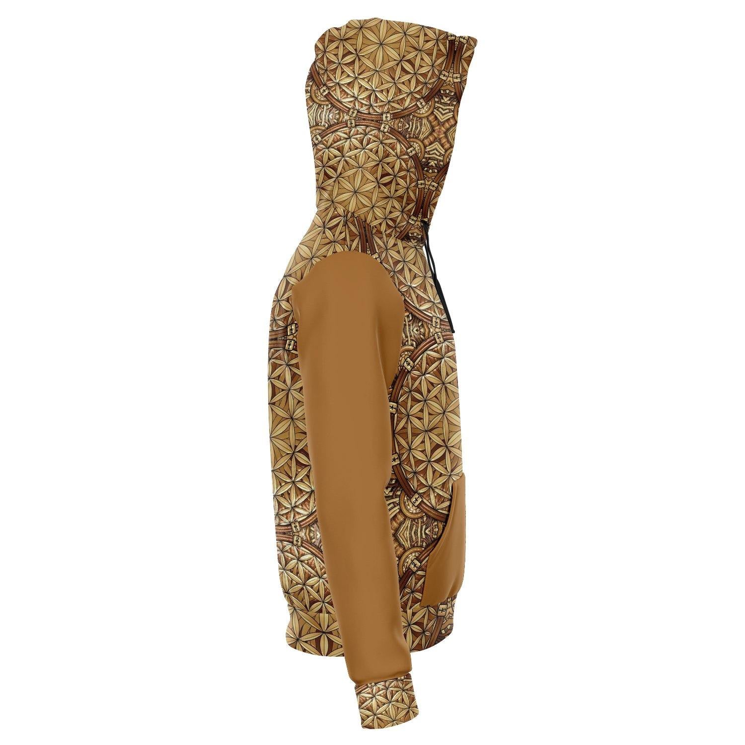 GOLDEN FLOWER OF LIFE PREMIUM PULLOVER HOODIE - Manifestie