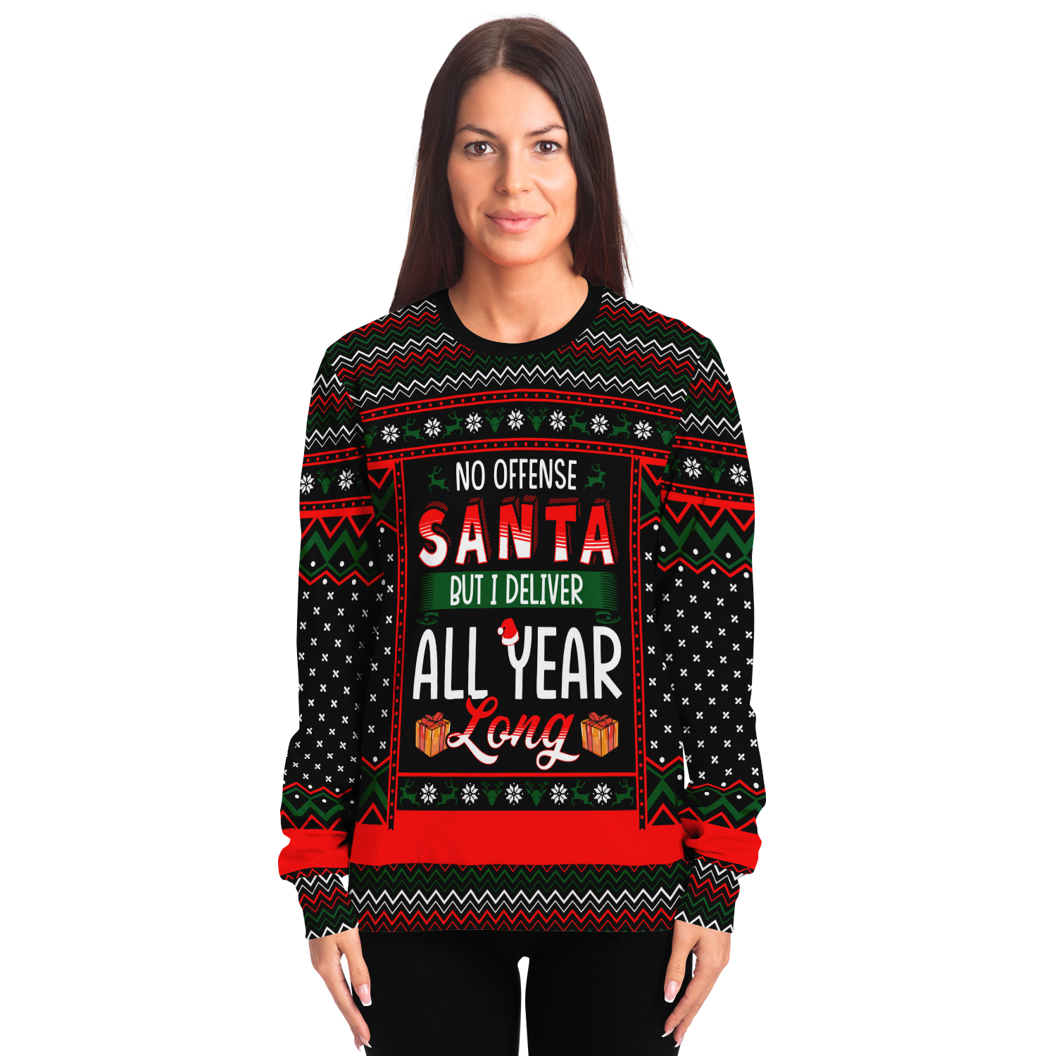 I Deliver All Year Long Christmas Sweatshirt | Unisex Ugly Christmas Sweater, Xmas Sweater, Holiday Sweater, Festive Sweater, Funny Redhead Sweater, Funny Party Shirt