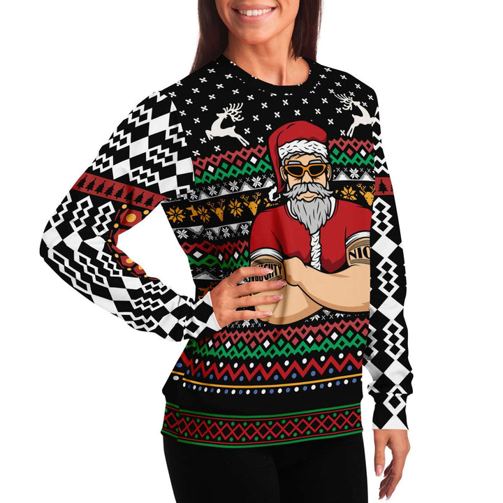 Santa's Bouncer Sweatshirt | Unisex Ugly Christmas Sweater, Xmas Sweater, Holiday Sweater, Festive Sweater, Funny Sweater, Funny Party Shirt