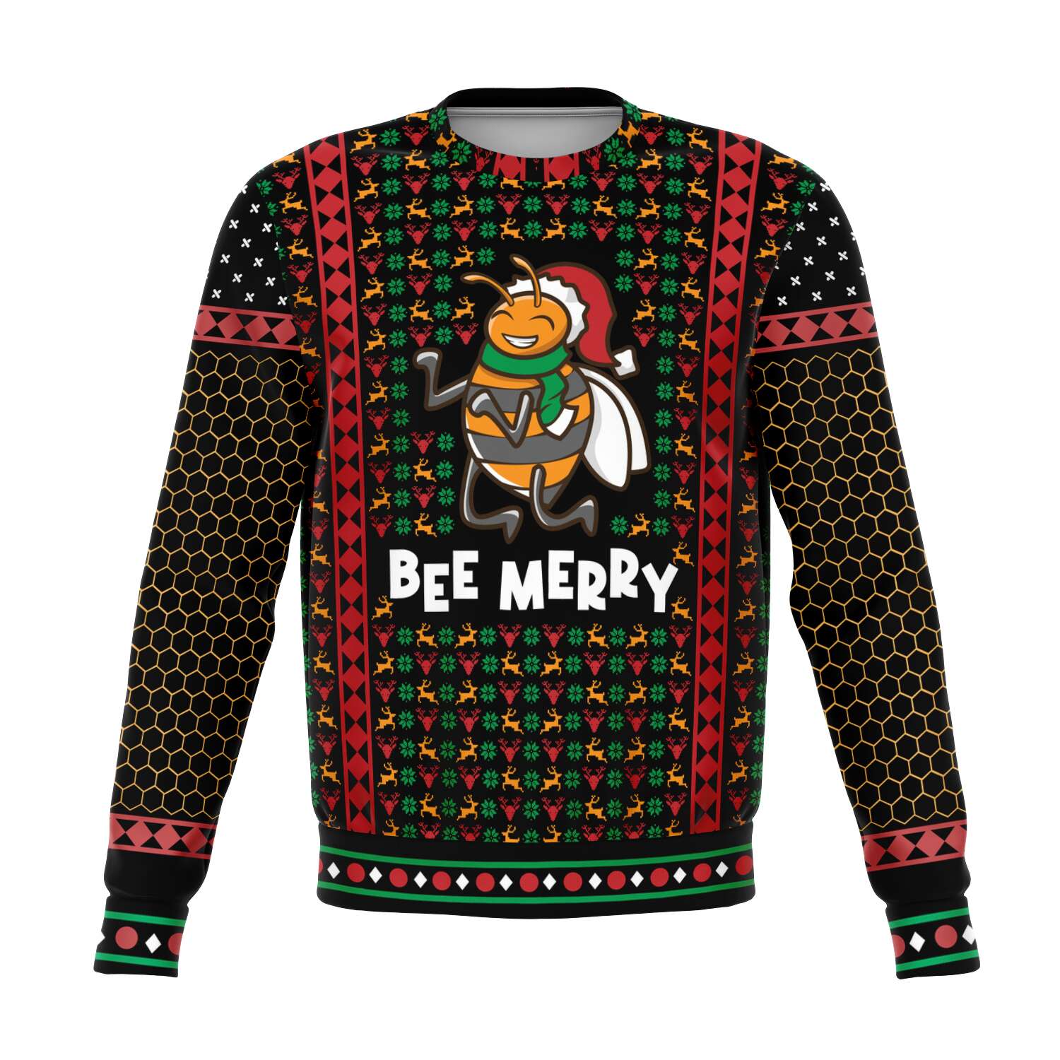 Bee Merry Sweatshirt | Unisex Ugly Christmas Sweater, Xmas Sweater, Holiday Sweater, Festive Sweater, Funny Sweater, Funny Party Shirt