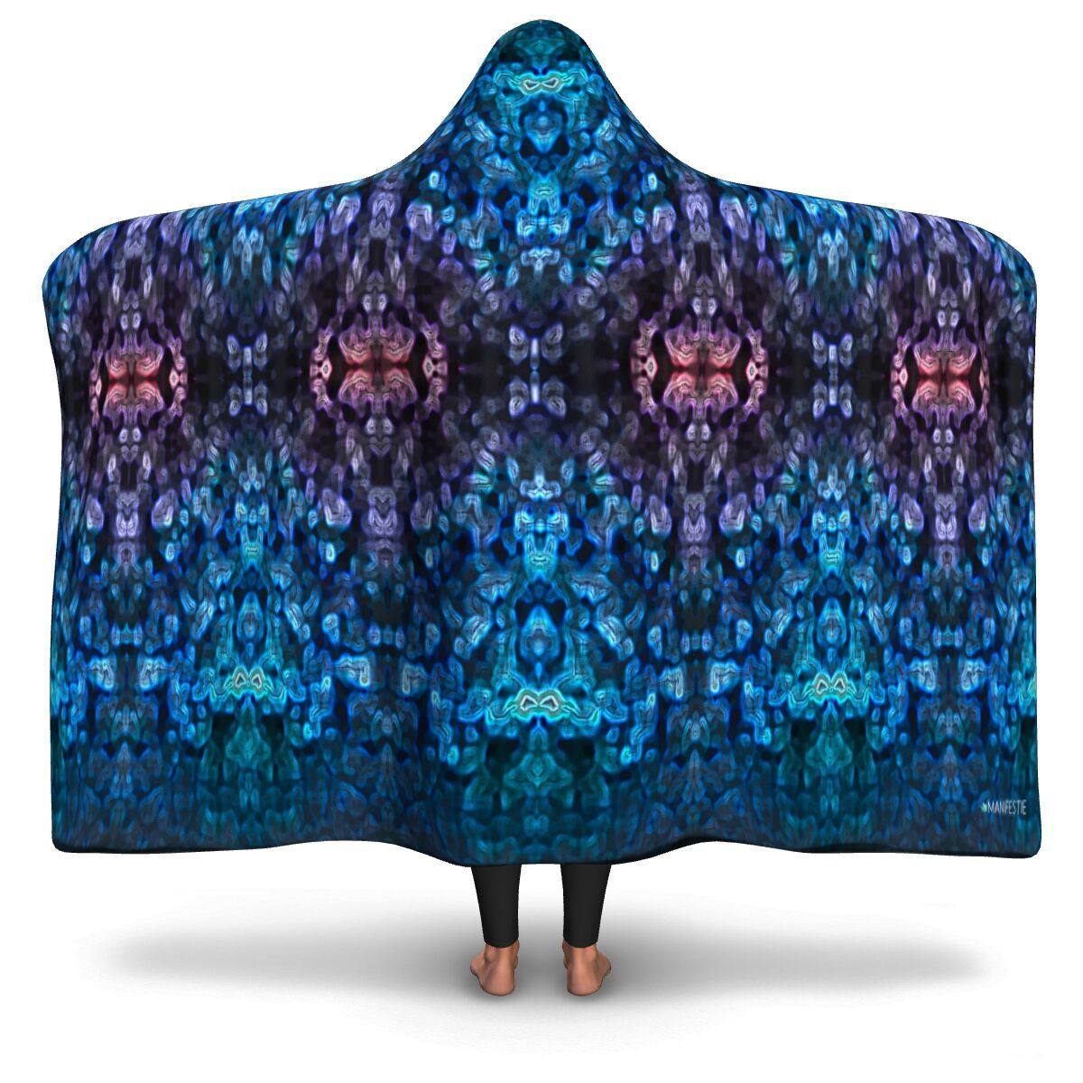 SEA ANEMONE PREMIUM HOODED BLANKET with WRIST STRAPS | Plush, Premium Sherpa | Kids, Adult - Manifestie