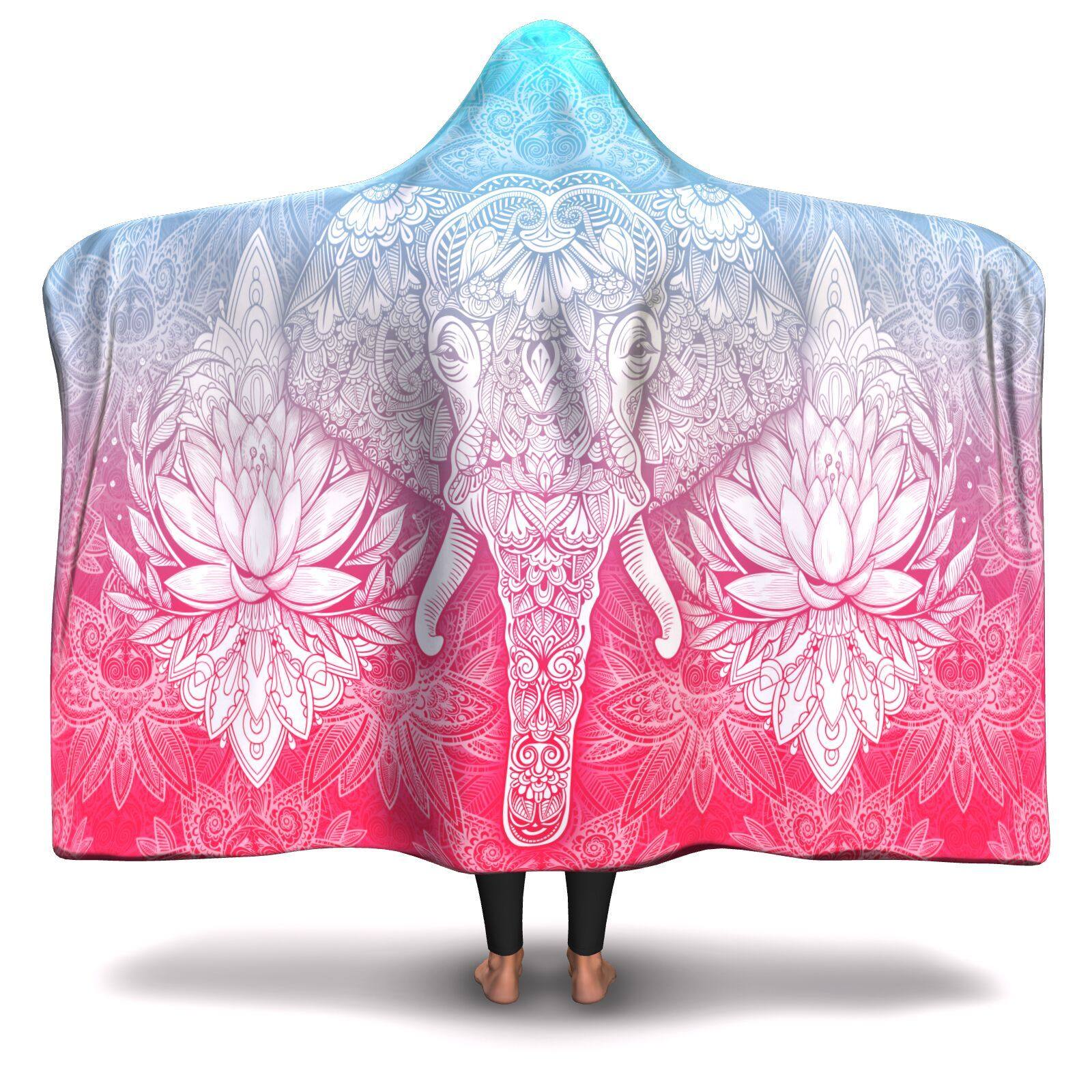 GANESHA PREMIUM HOODED BLANKET with WRIST STRAPS | Plush, Premium Sherpa | Kids, Adult - Manifestie