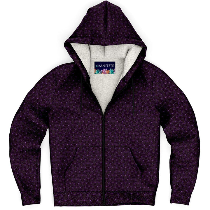 Amethyst Sacred Connections Premium Sherpa Lined Zip Hoodie - Manifestie