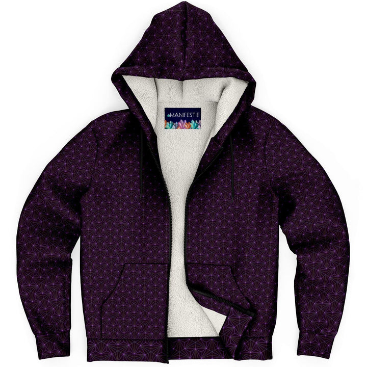 Amethyst Sacred Connections Premium Sherpa Lined Zip Hoodie - Manifestie