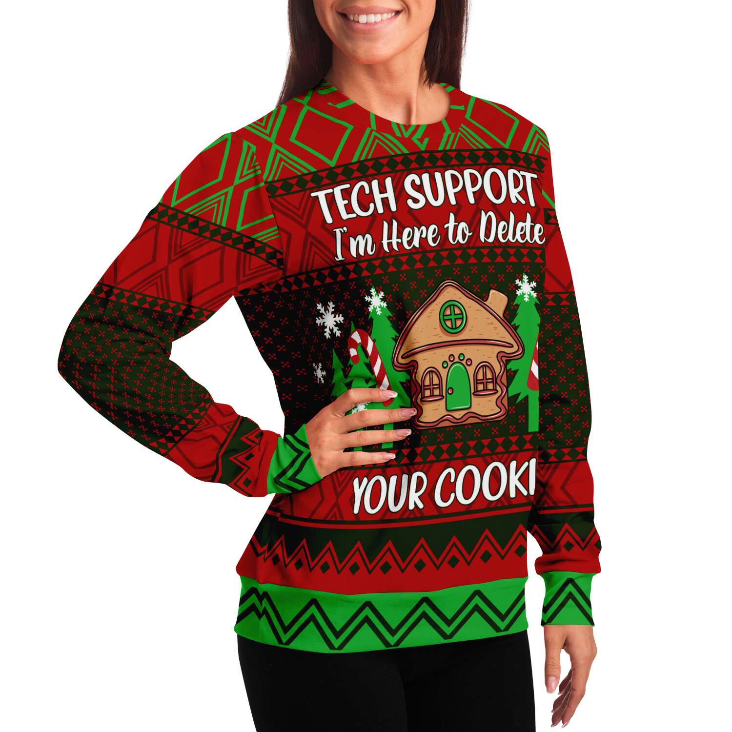 Im Here To Delete Your Cookies  Sweatshirt | Unisex Ugly Christmas Sweater, Xmas Sweater, Holiday Sweater, Festive Sweater, Funny Sweater, Funny Party Shirt