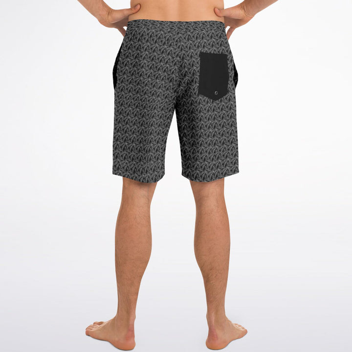 Black Tropical Leaves board shorts