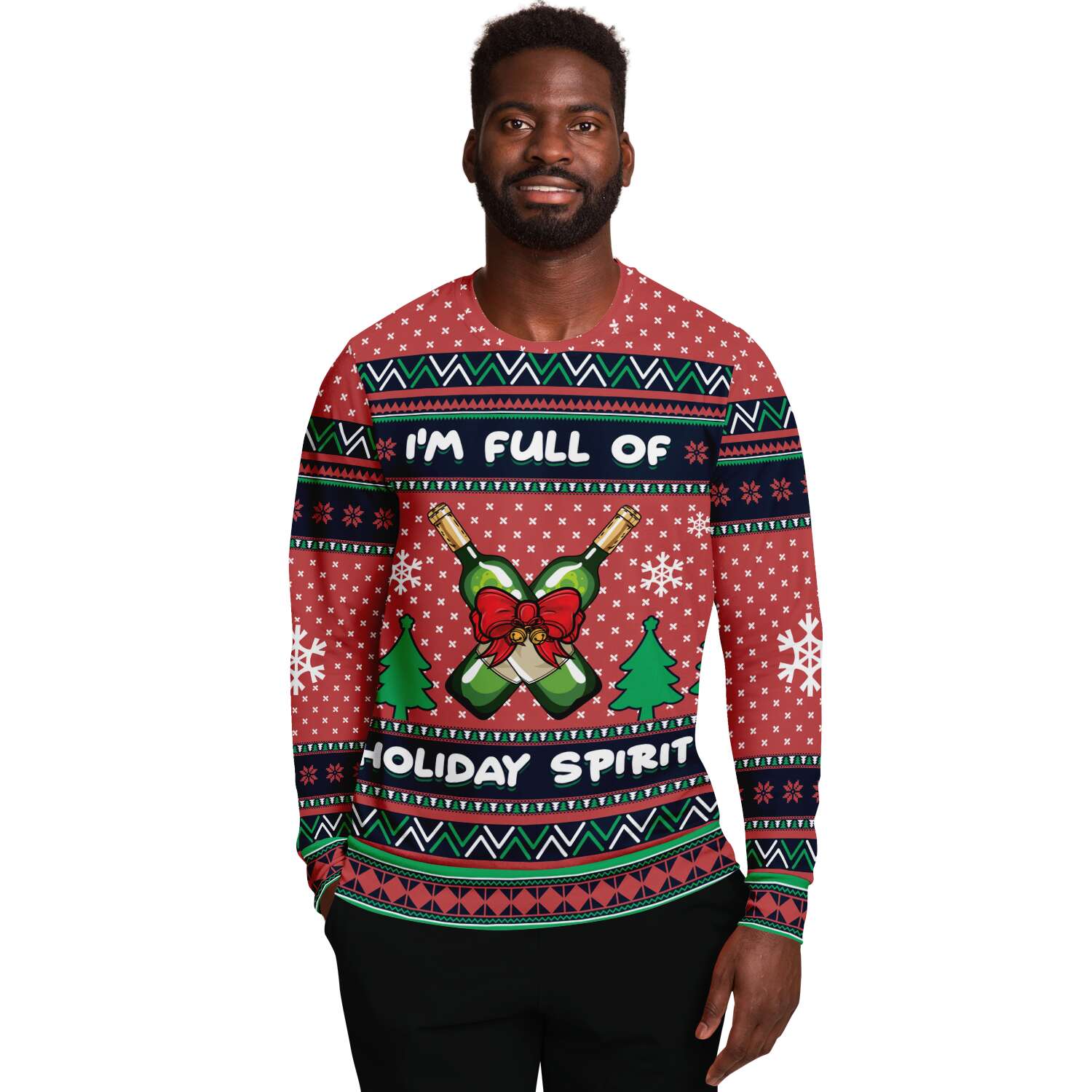 I'm Full Of Holiday Spirit Sweatshirt | Unisex Ugly Christmas Sweater, Xmas Sweater, Holiday Sweater, Festive Sweater, Funny Sweater, Funny Party Shirt