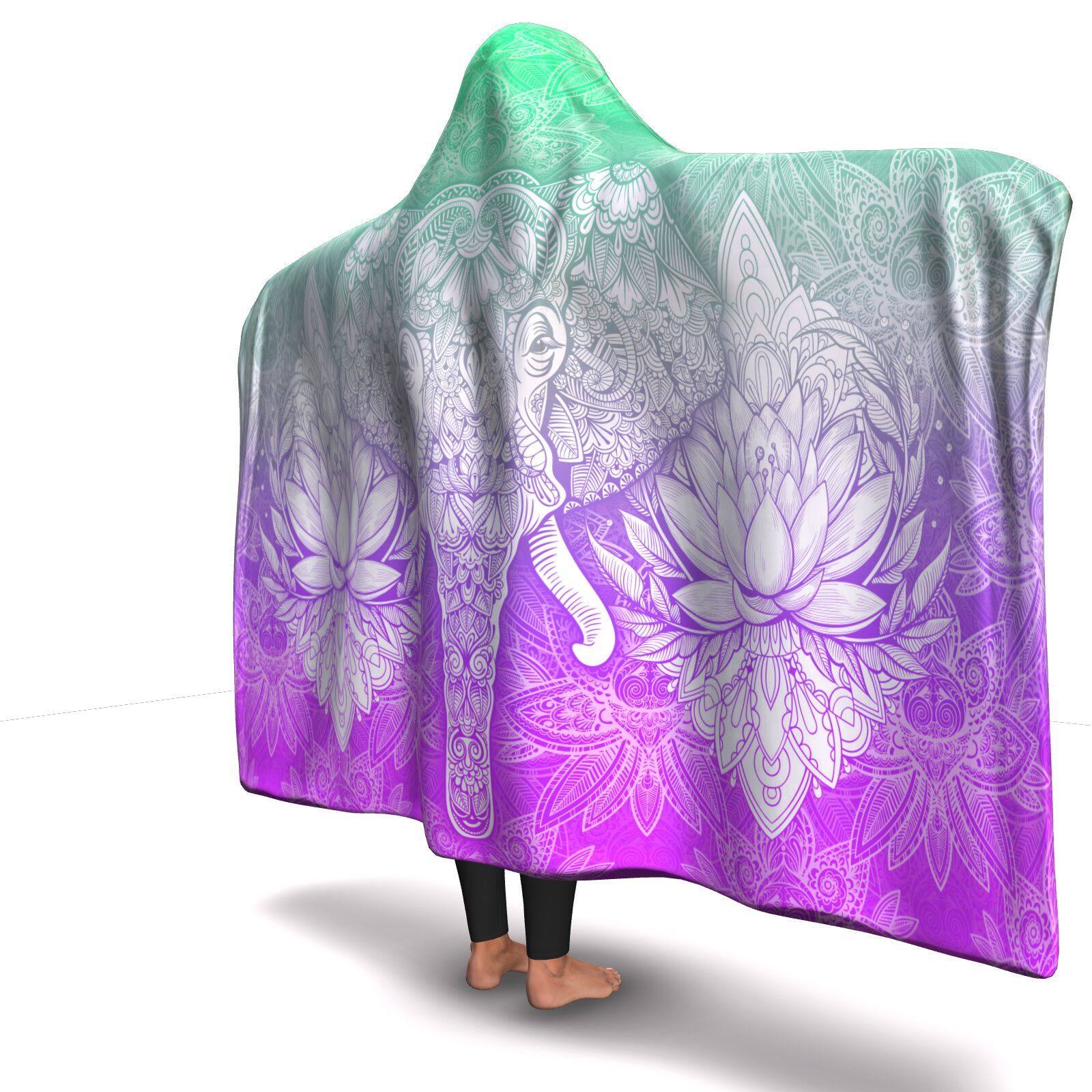 SHERBERT GANESHA PREMIUM HOODED BLANKET with WRIST STRAPS | Plush, Premium Sherpa | Kids, Adult - Manifestie