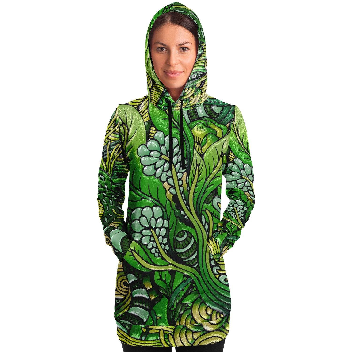 Petrichor Premium Womens Hoodie Dress  |  Longline Hoodie Sweatshirt - Manifestie