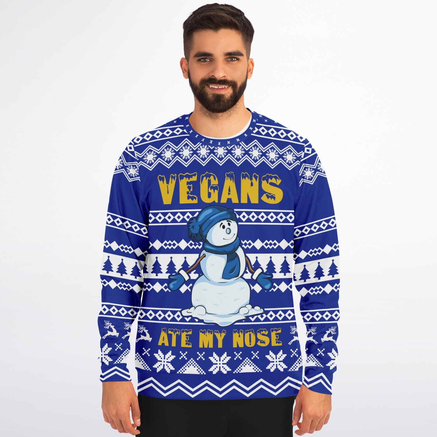 Vegan Ate My Nose Sweatshirt | Unisex Ugly Christmas Sweater, Xmas Sweater, Holiday Sweater, Festive Sweater, Funny Sweater, Funny Party Shirt