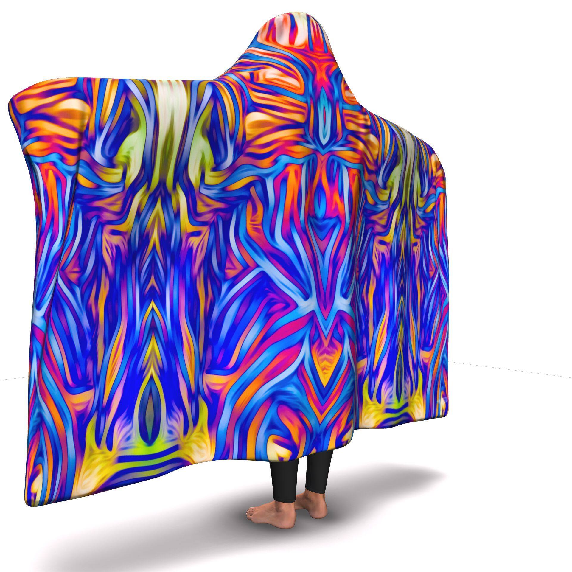 ELECTRIC FLOW PREMIUM HOODED BLANKET with WRIST STAPS | Plush, Premium Sherpa | Kids, Adult - Manifestie
