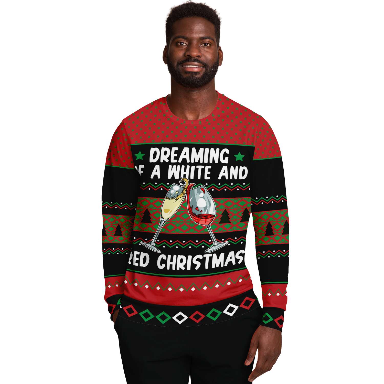 Dreaming of a White and Red Christmas Sweatshirt | Unisex Ugly Christmas Sweater, Xmas Sweater, Holiday Sweater, Festive Sweater, Funny Sweater, Funny Party Shirt