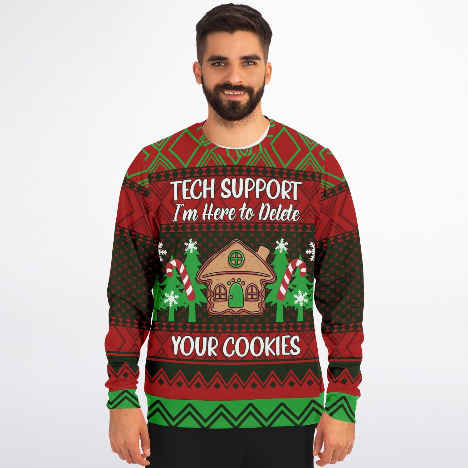 Im Here To Delete Your Cookies Sweatshirt | Unisex Ugly Christmas Sweater, Xmas Sweater, Holiday Sweater, Festive Sweater, Funny Sweater,