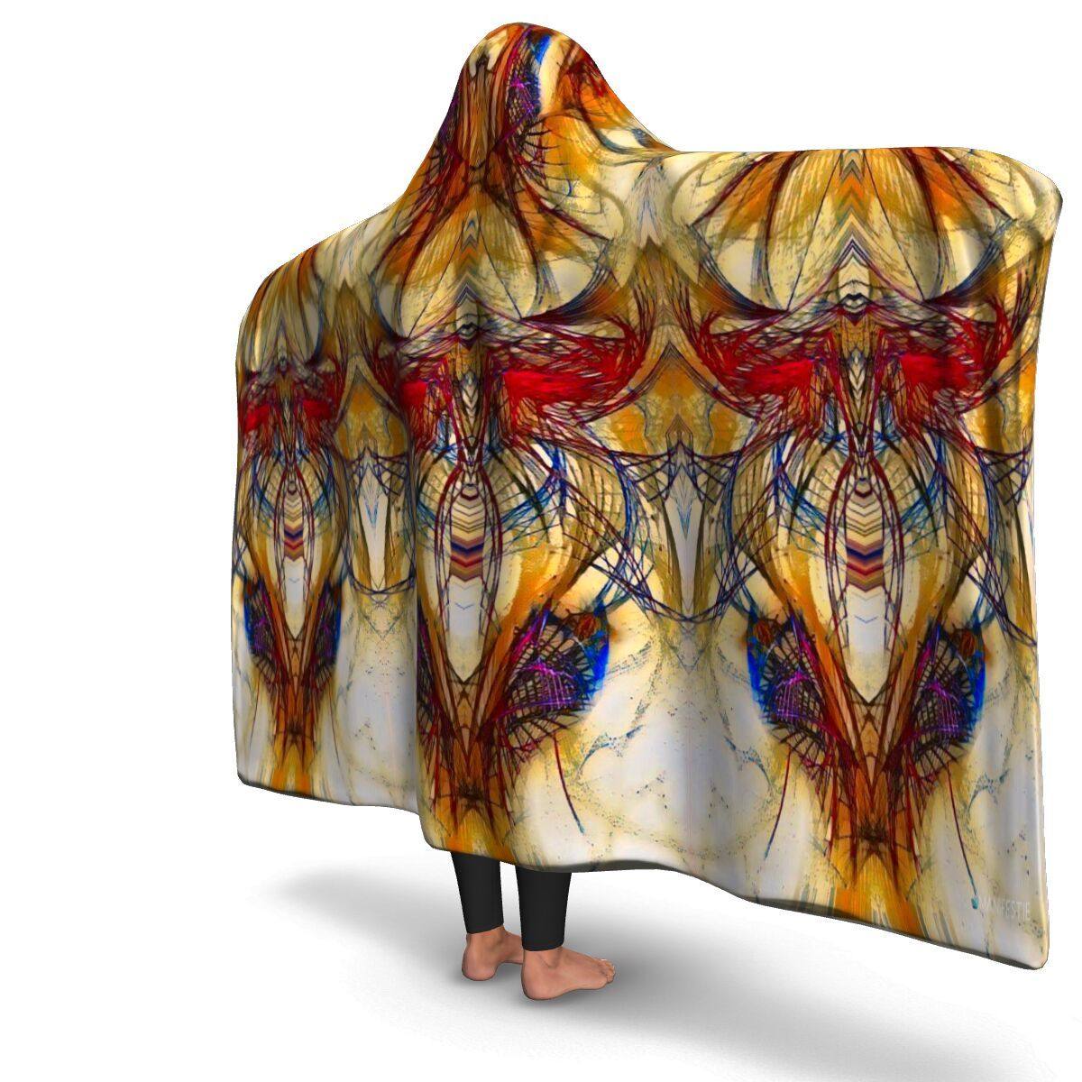 GOLDEN AGE PREMIUM HOODED BLANKET with WRIST STRAPS | Plush, Premium Sherpa | Kids, Adult - Manifestie
