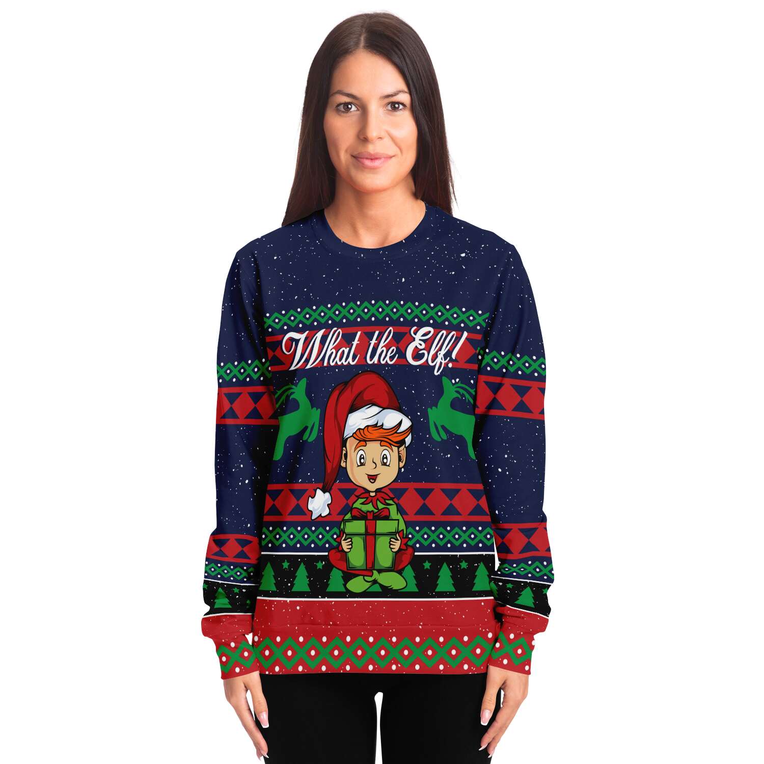 What the Elf Sweatshirt | Unisex Ugly Christmas Sweater, Xmas Sweater, Holiday Sweater, Festive Sweater, Funny Sweater, Funny Party Shirt