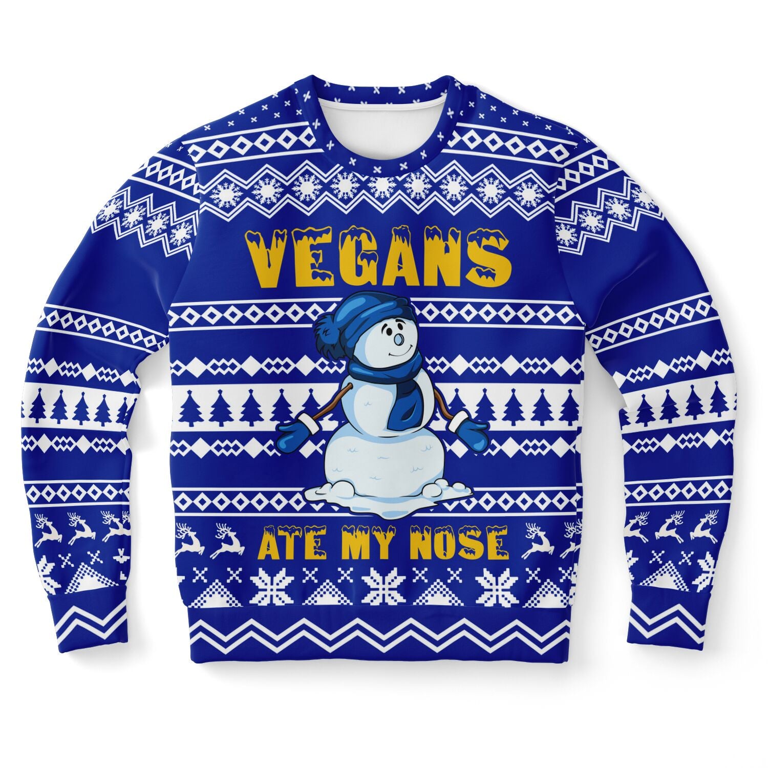 Vegan Ate My Nose Sweatshirt | Unisex Ugly Christmas Sweater, Xmas Sweater, Holiday Sweater, Festive Sweater, Funny Sweater, Funny Party Shirt