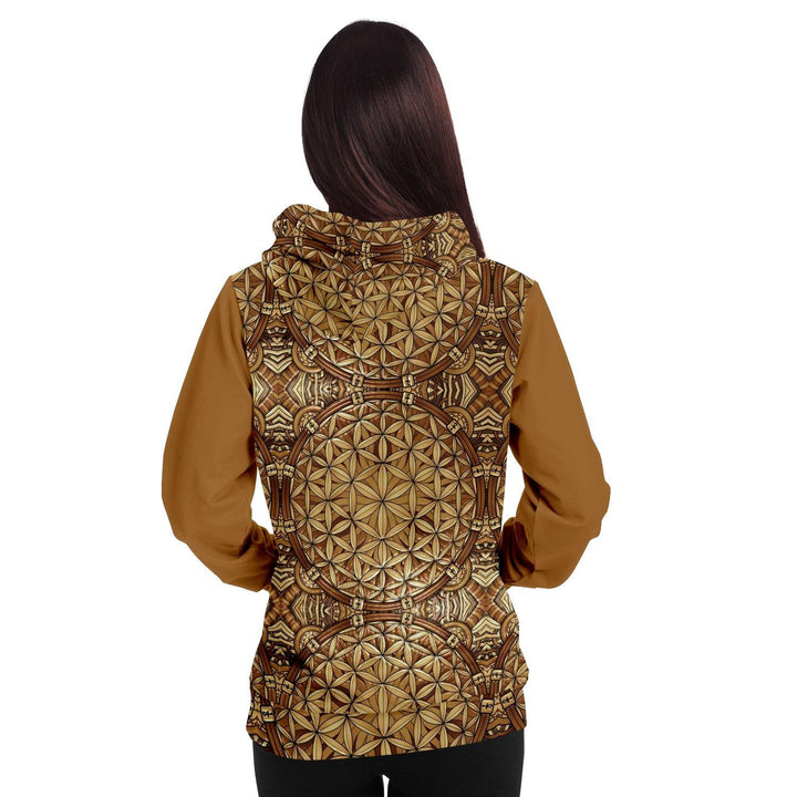 GOLDEN FLOWER OF LIFE PREMIUM PULLOVER HOODIE - Manifestie