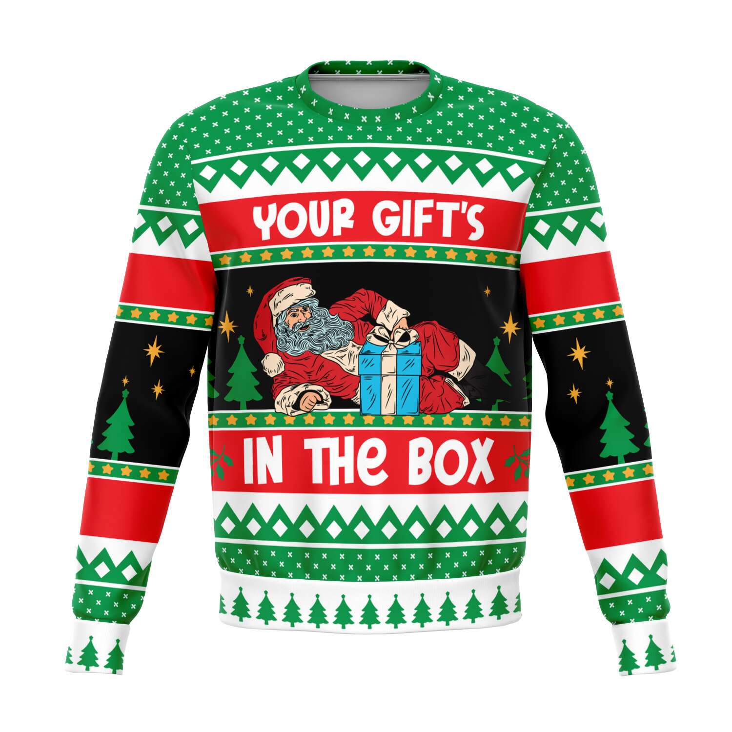 Gift In The Box Sweatshirt | Unisex Ugly Christmas Sweater, Xmas Sweater, Holiday Sweater, Festive Sweater, Funny Sweater, Funny Party Shirt