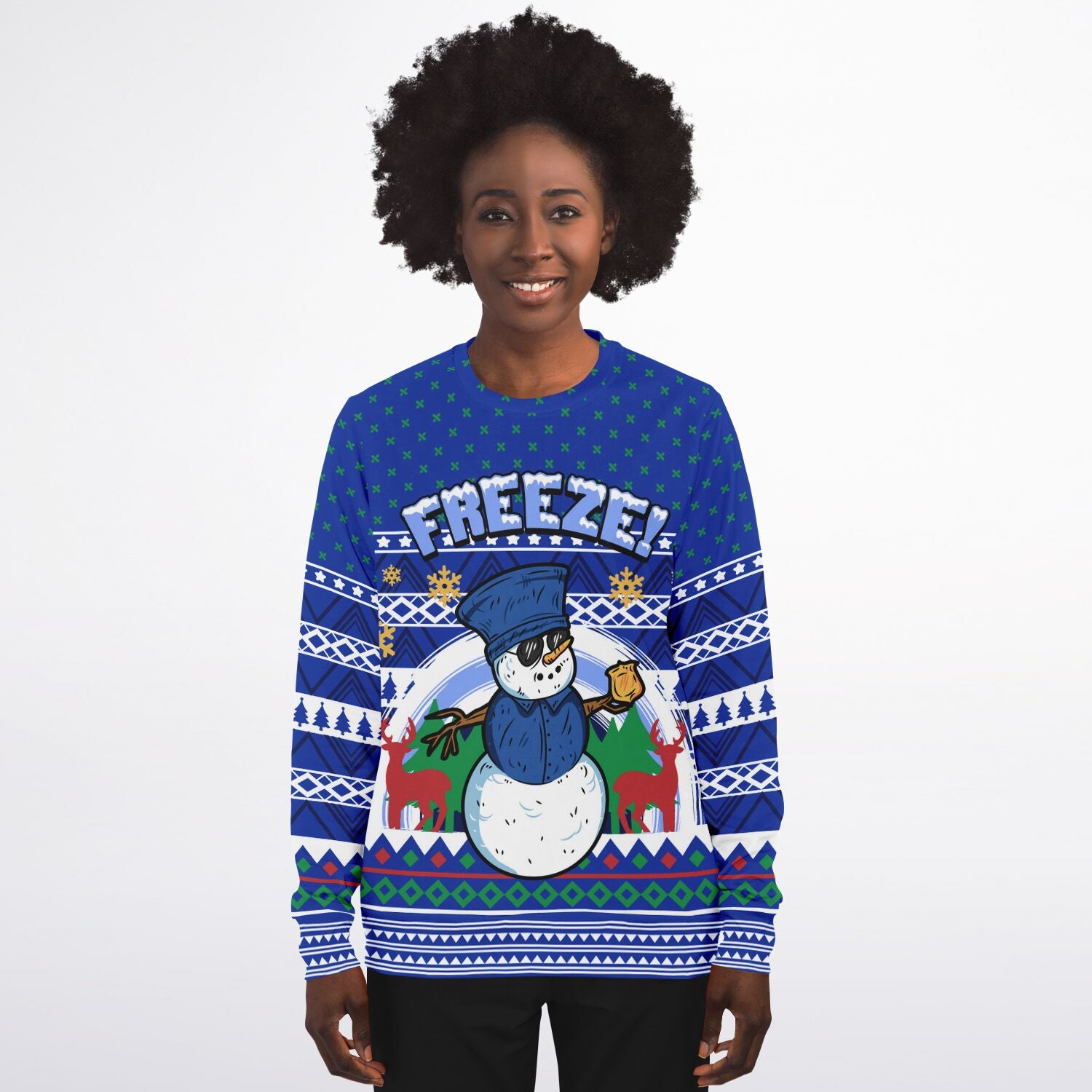 Snowman Freeze Police Officer | Unisex Ugly Christmas Sweater, Xmas Sweater, Holiday Sweater, Festive Sweater, Funny Sweater, Funny Party Shirt