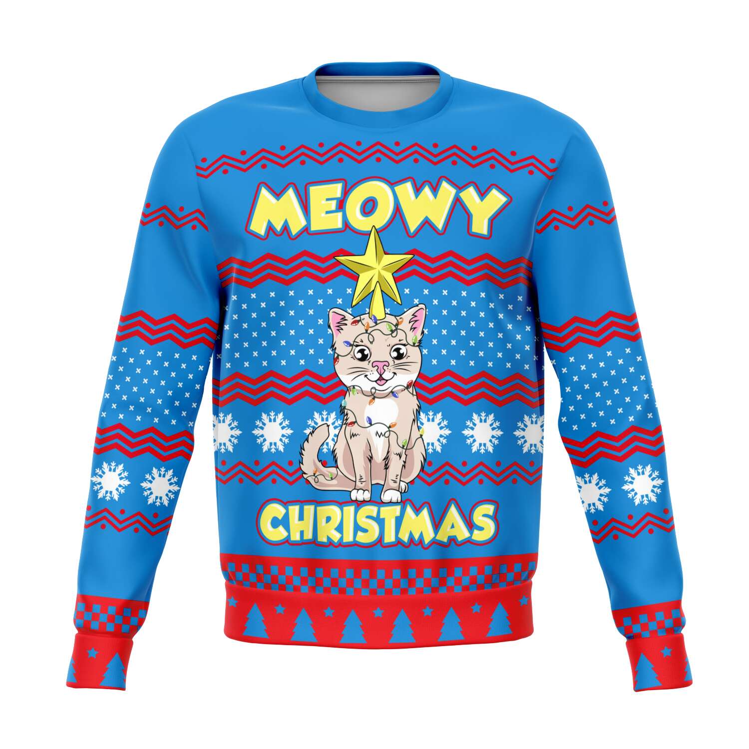 Meowy Christmas Sweatshirt | Unisex Ugly Christmas Sweater, Xmas Sweater, Holiday Sweater, Festive Sweater, Funny Sweater, Funny Party Shirt