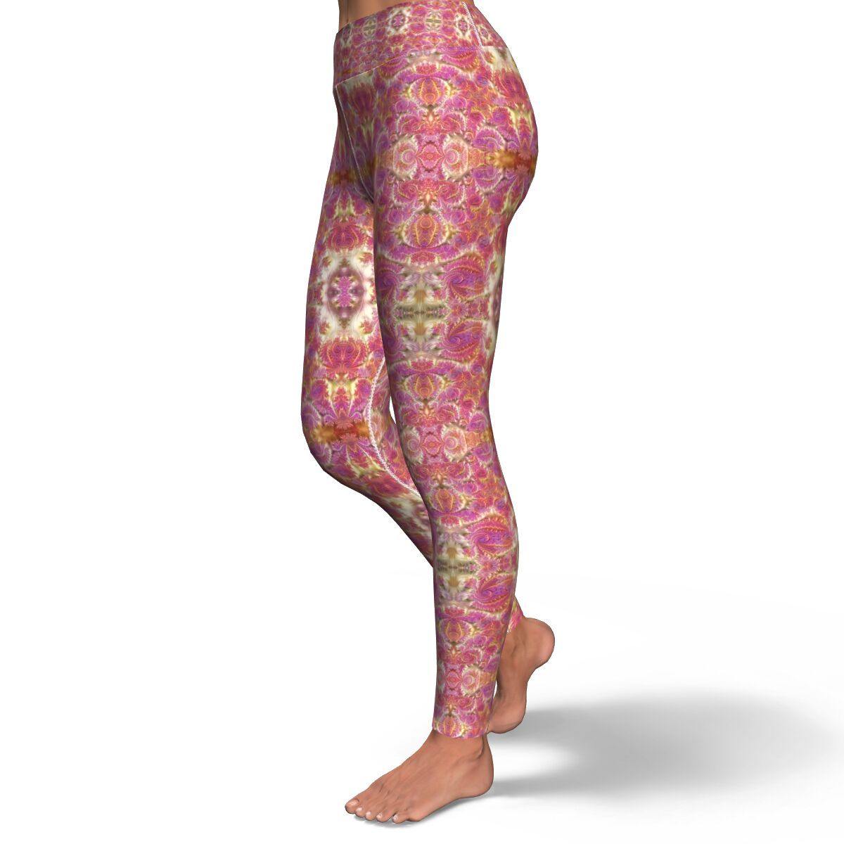 Fractal Rose Gold Premium Yoga Leggings - Manifestie