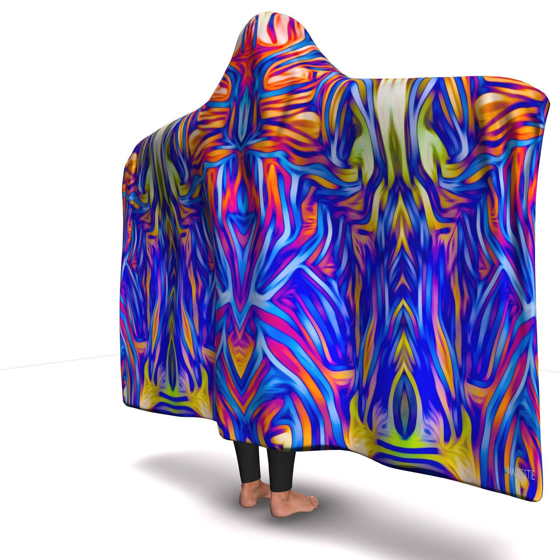 ELECTRIC FLOW PREMIUM HOODED BLANKET with WRIST STAPS | Plush, Premium Sherpa | Kids, Adult - Manifestie