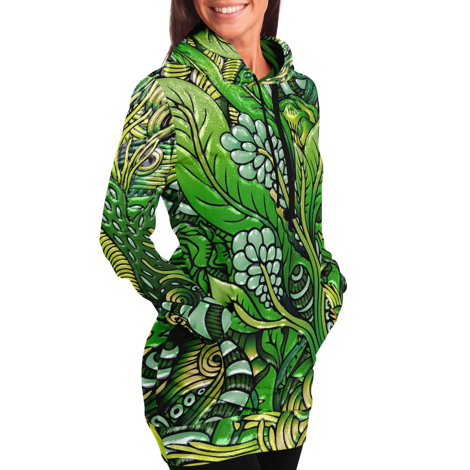 Petrichor Premium Womens Hoodie Dress  |  Longline Hoodie Sweatshirt - Manifestie